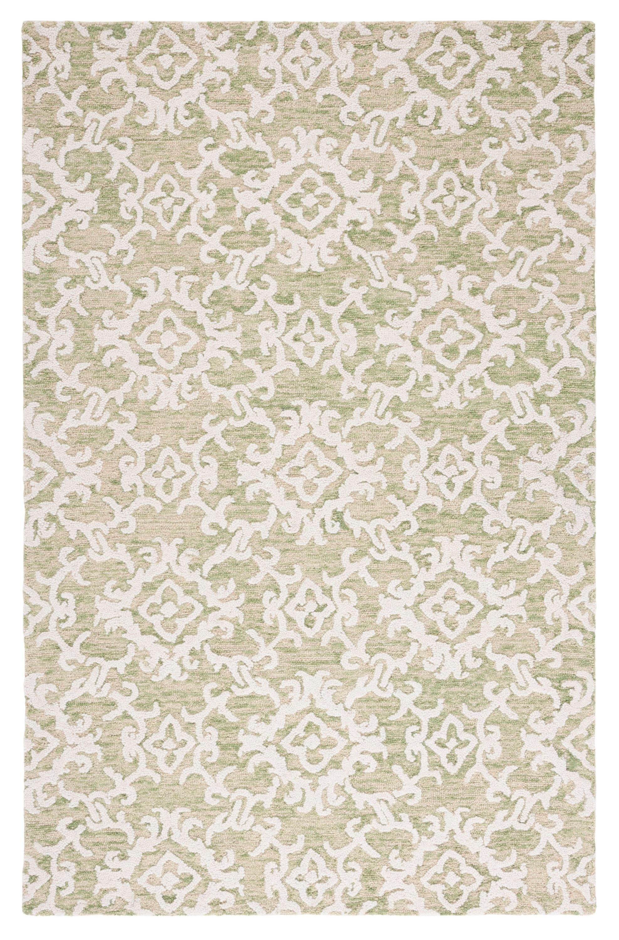 Blossom BLM104 Hand Tufted Area Rug - Light Green/Ivory - 8'x10' - Safavieh.