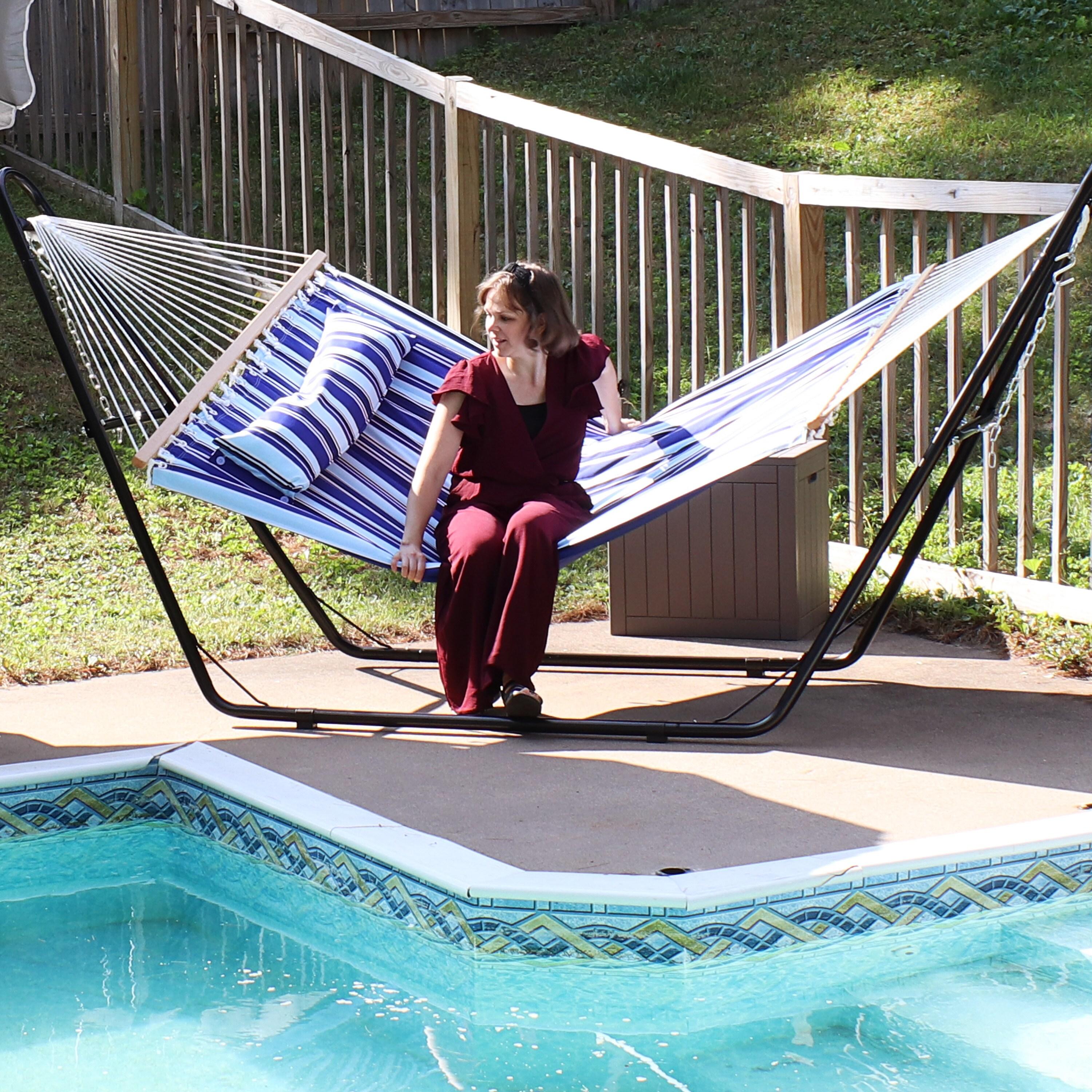 2-Person Quilted Polyester Spreader Bar Hammock