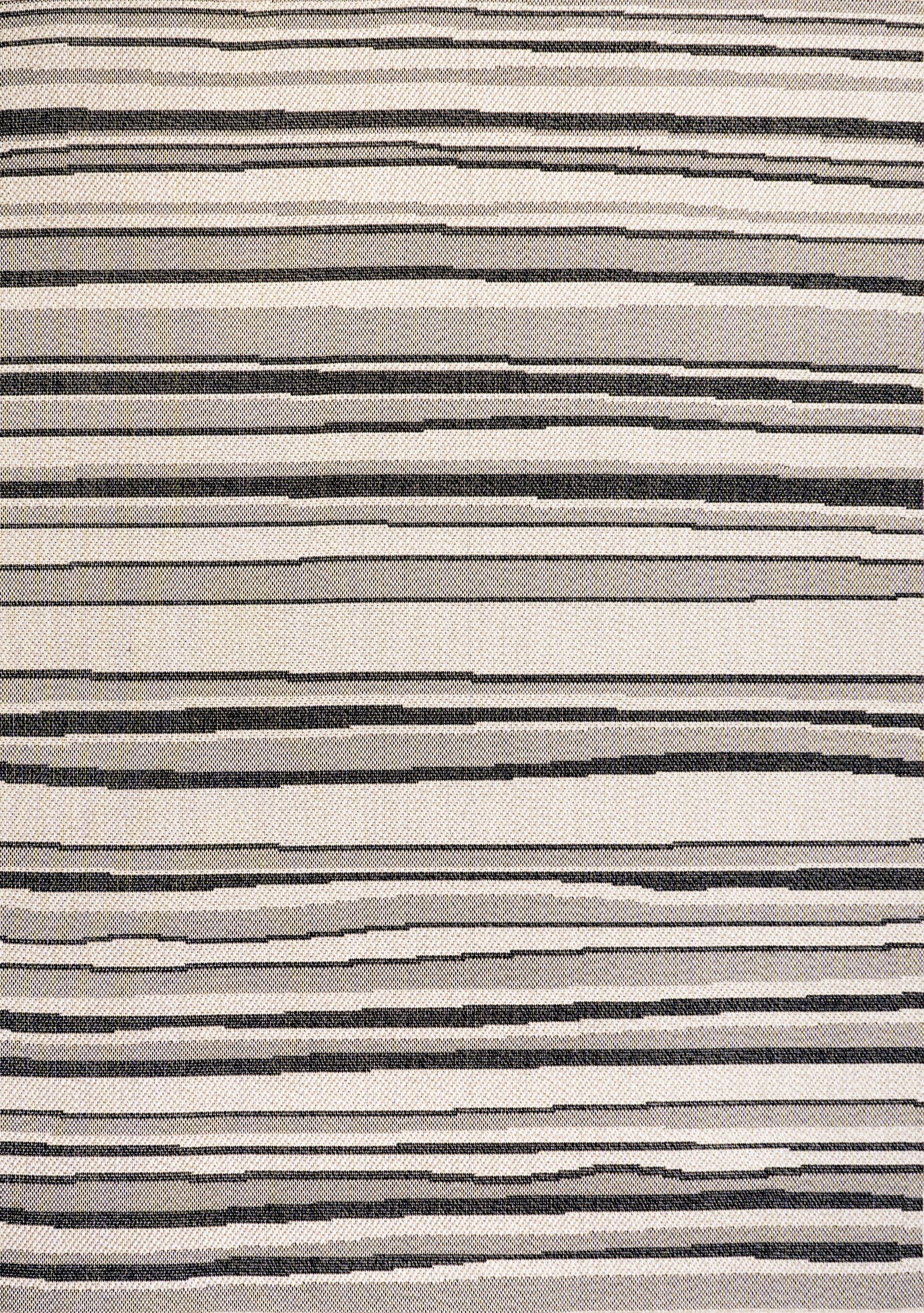 5' x 8' Castara Wavy Stripe Modern Indoor/Outdoor Area Rug, Cream/Dark Gray - JONATHAN Y