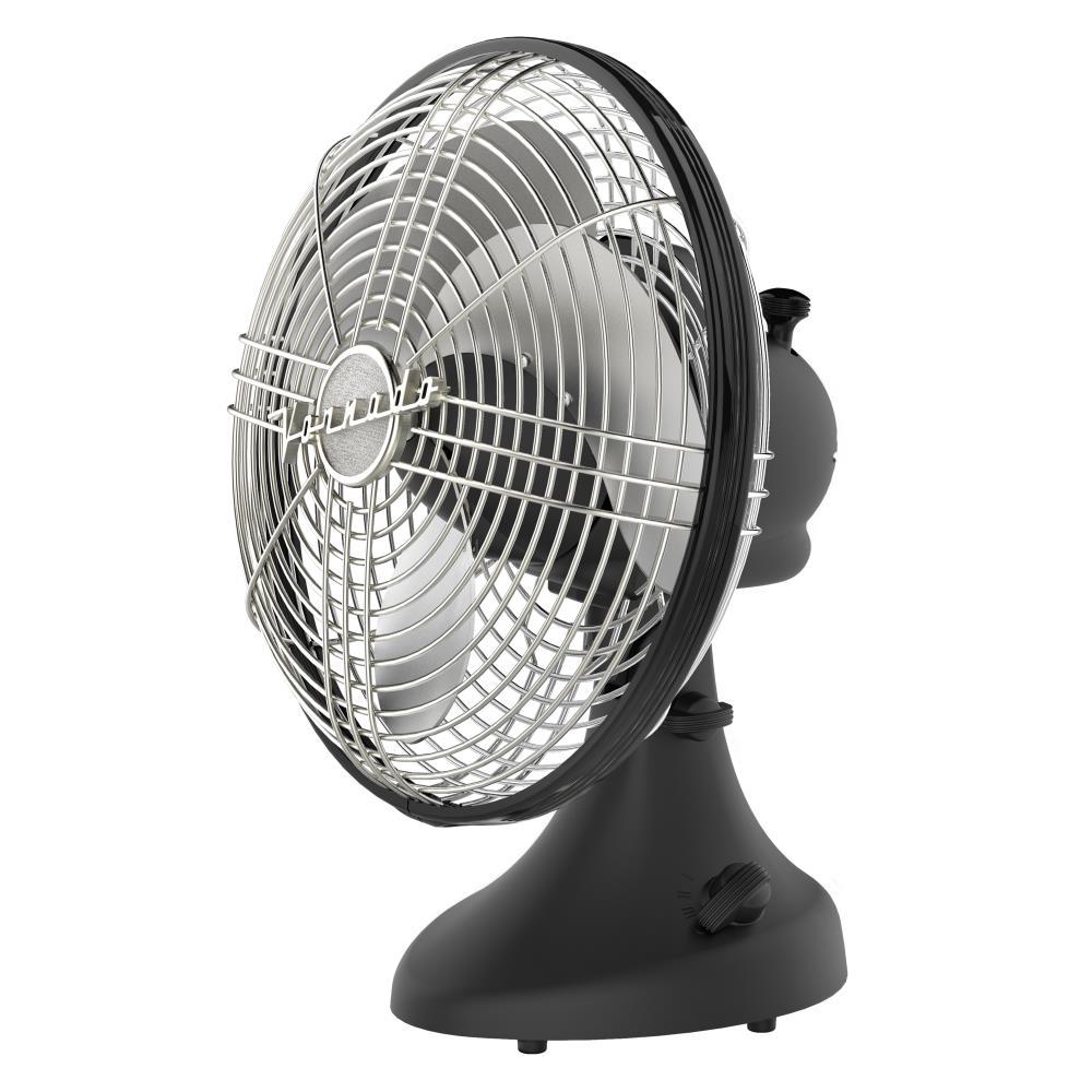 Vornado Silver Swan Portable Oscillating Fan Black: Metal Desk Fan, Quiet Air Circulation, Adjustable Tilt, 3 Speeds