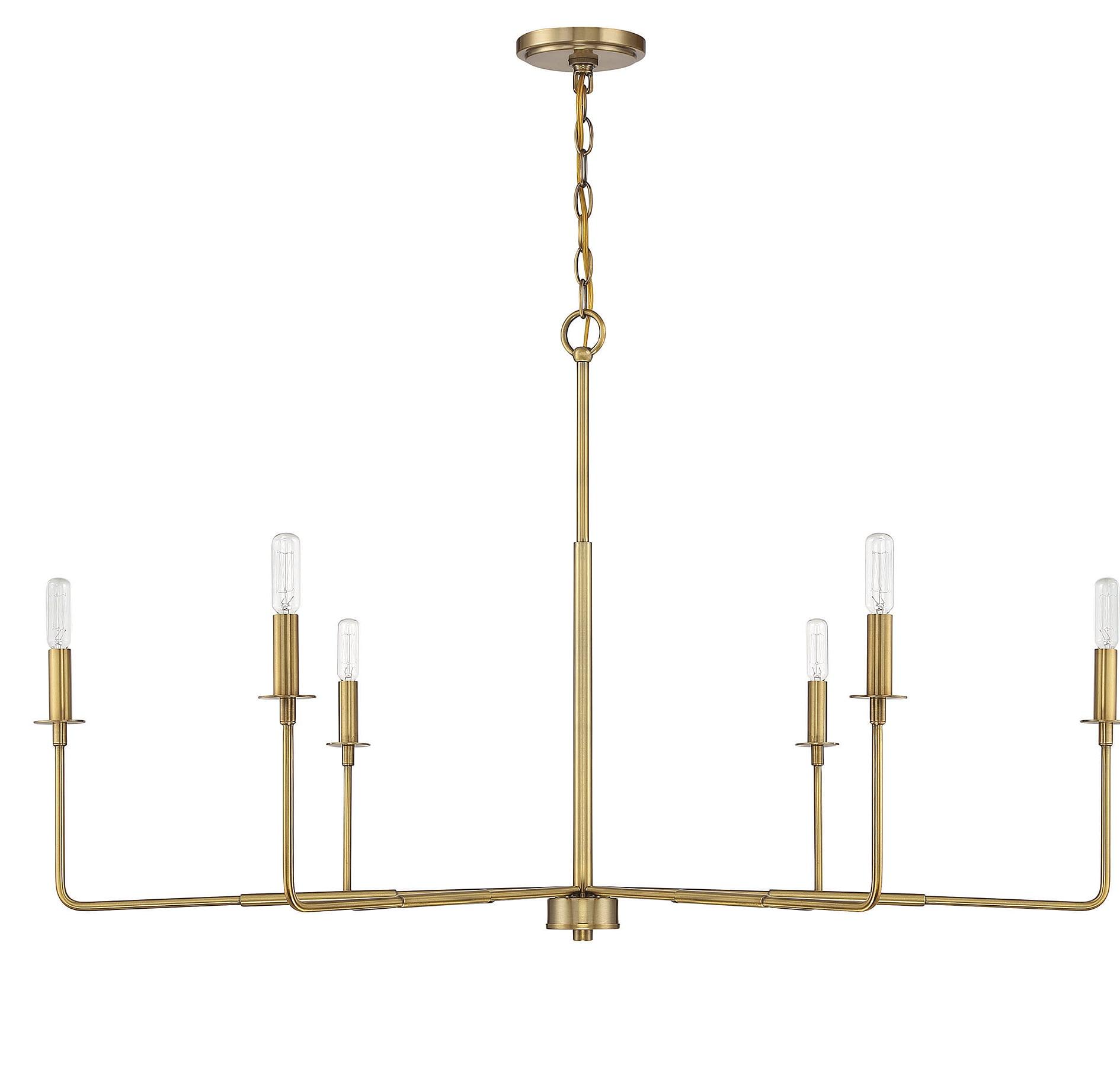 Savoy House Salerno 6 - Light Chandelier in  Warm Brass