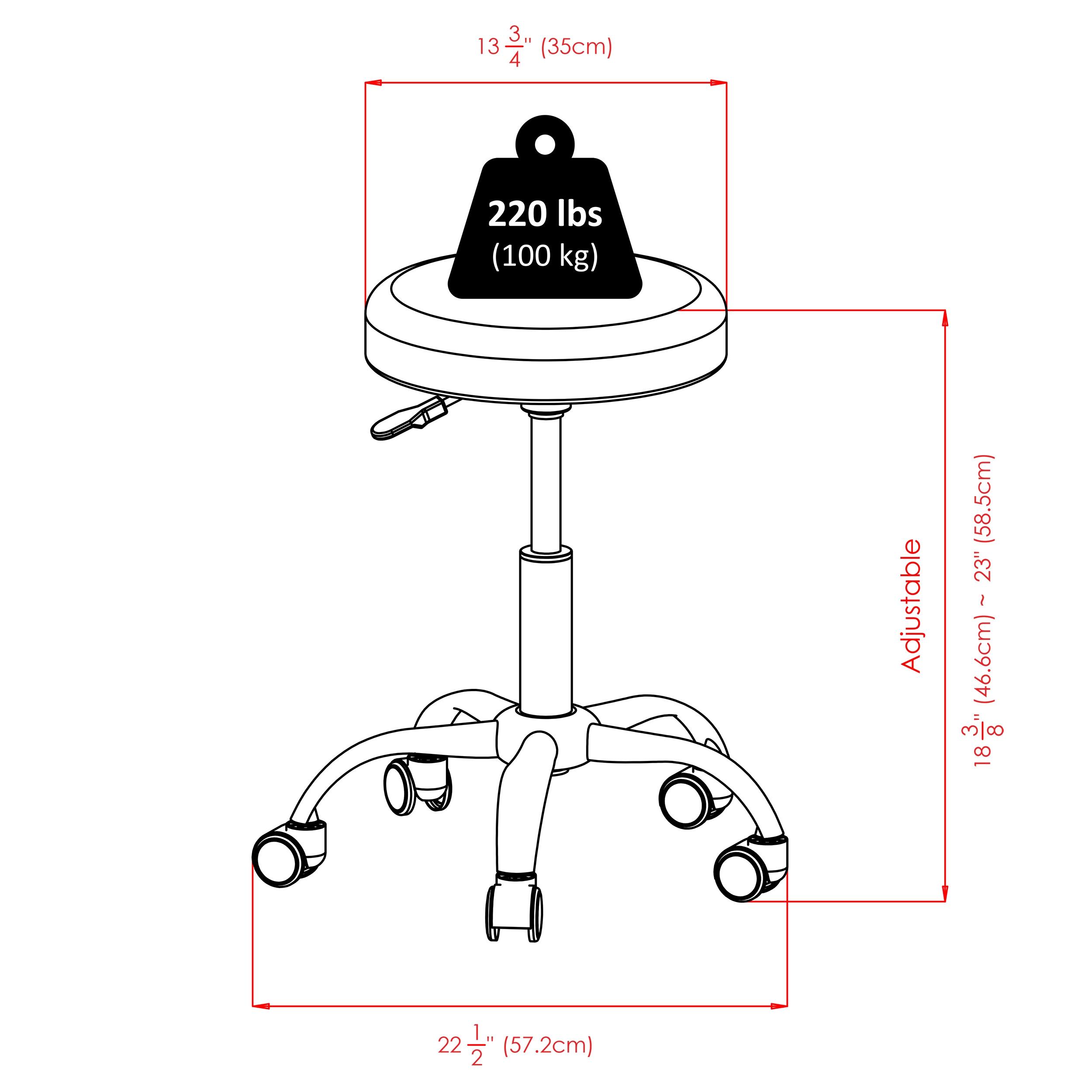 Alderwood Adjustable Height Lab Stool with Wheels