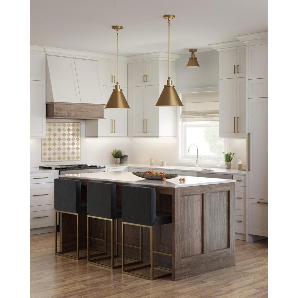 P350199-163-Progress Lighting-Hinton - 1 Light Flush Mount-Vintage Brass Finish