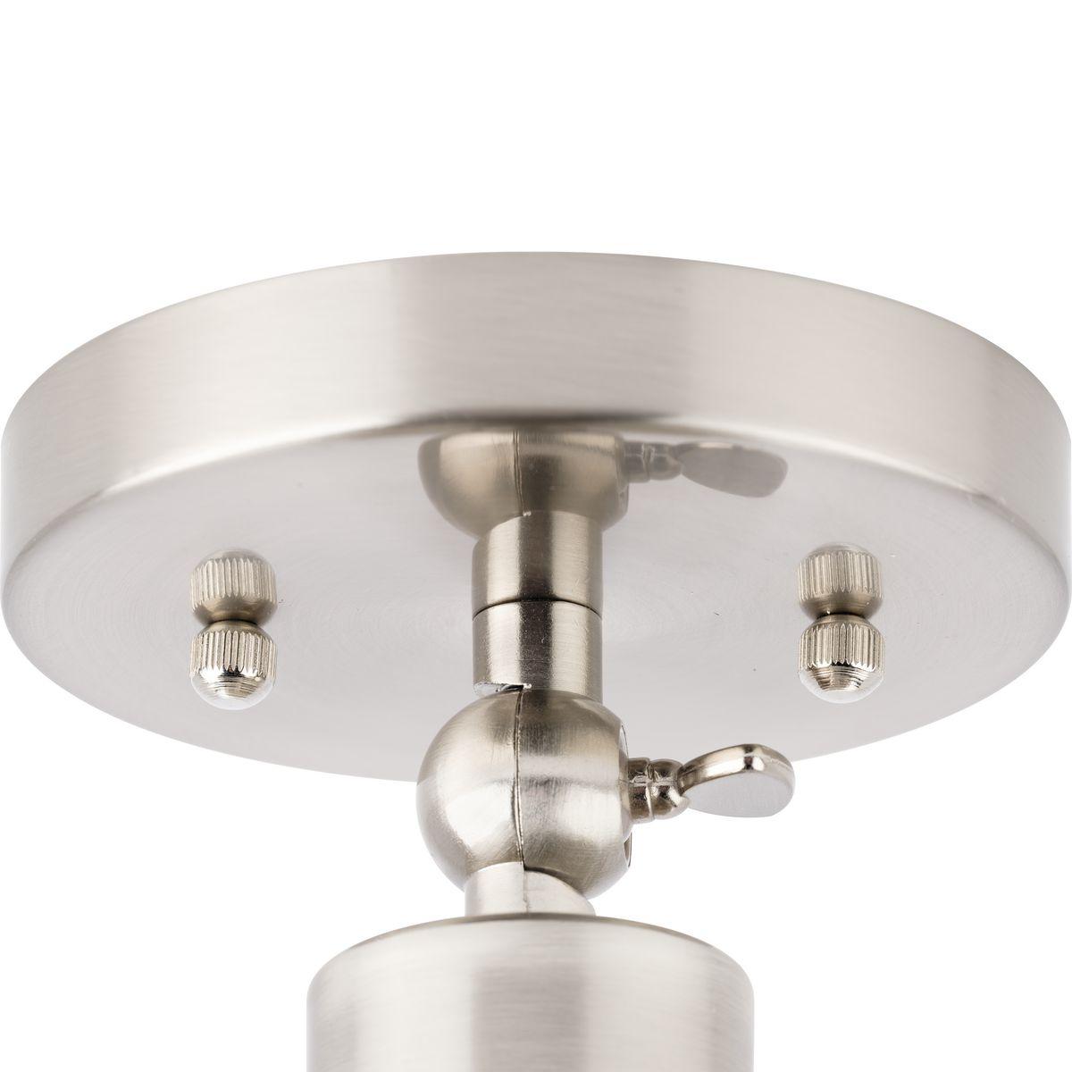 Progress Lighting, Hinton Collection, 1-Light, Semi-Flush Mount Ceiling Light, Brushed Nickel, Metal Shade