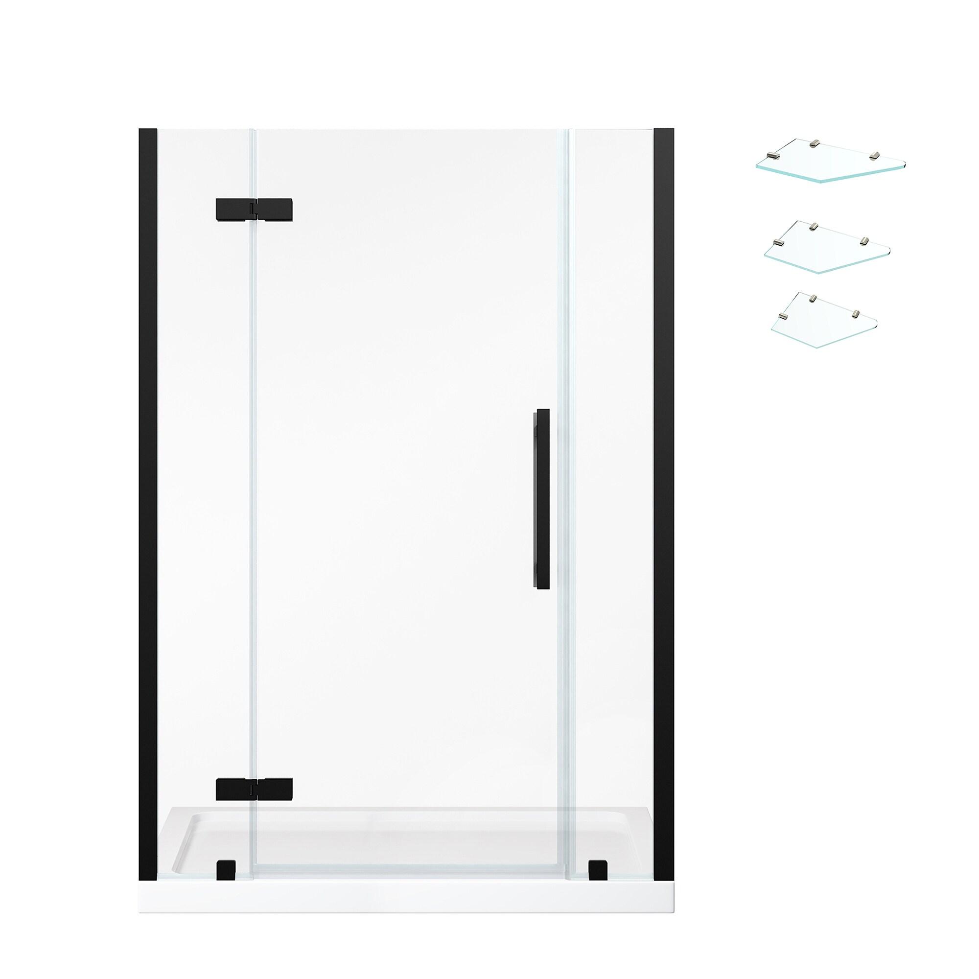 Ove Decors Endless Tampa 47" W x 72" H Alcove Frameless Shower Kit, Door, 2 Panel, Base, Shelves TA1330421