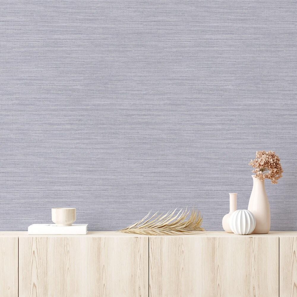 Tempaper & Co.® Faux Horizontal Grasscloth Removable Peel and Stick Wallpaper, Textured Blue, 28 sq. ft.: Vinyl, Prepasted, Abstract Pattern