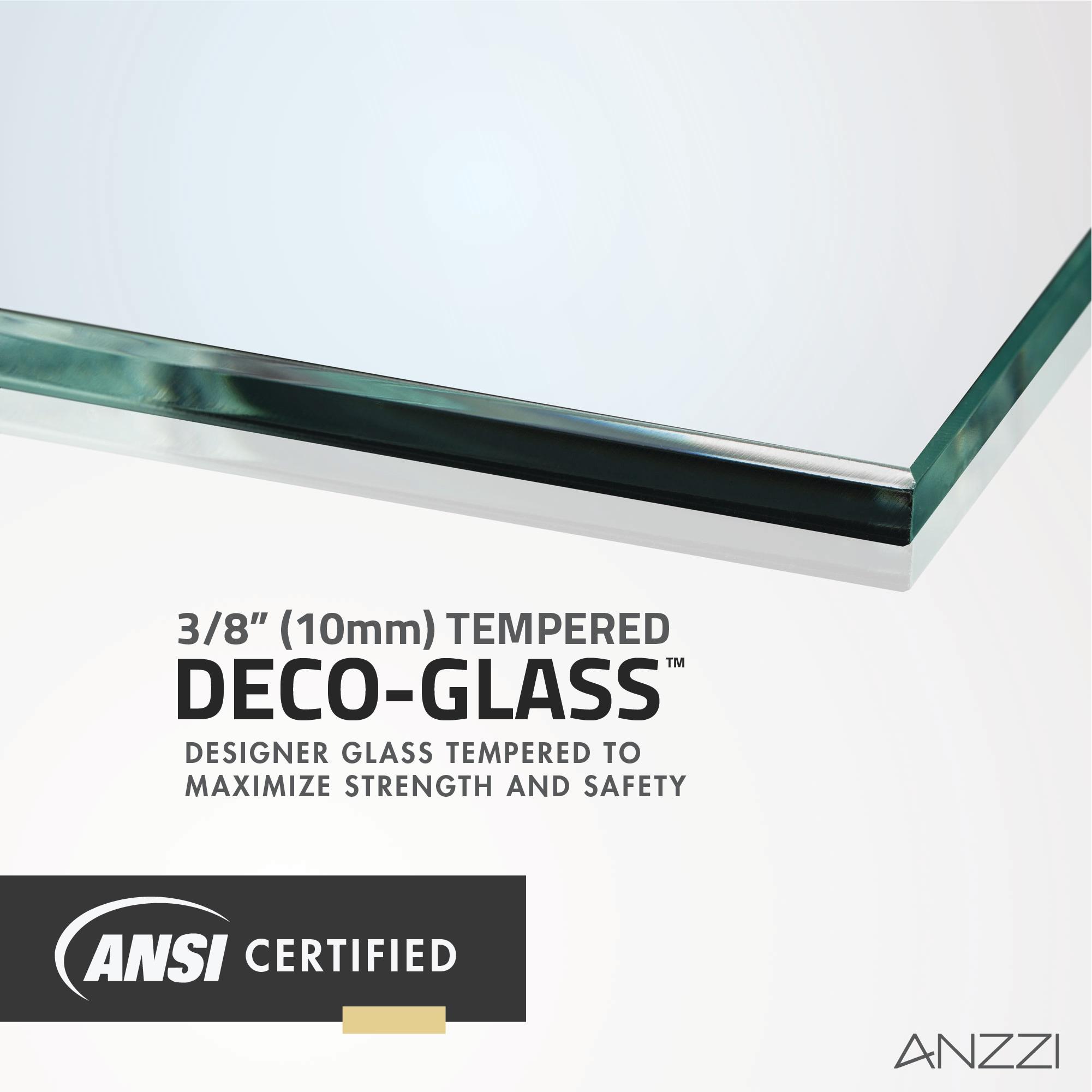 ANZZI SD-AZ09-02GB ANZZI Passion Series 30 In. X 72 In. Frameless Hinged Shower Door With Stainless Steel Handle In Gunmetal