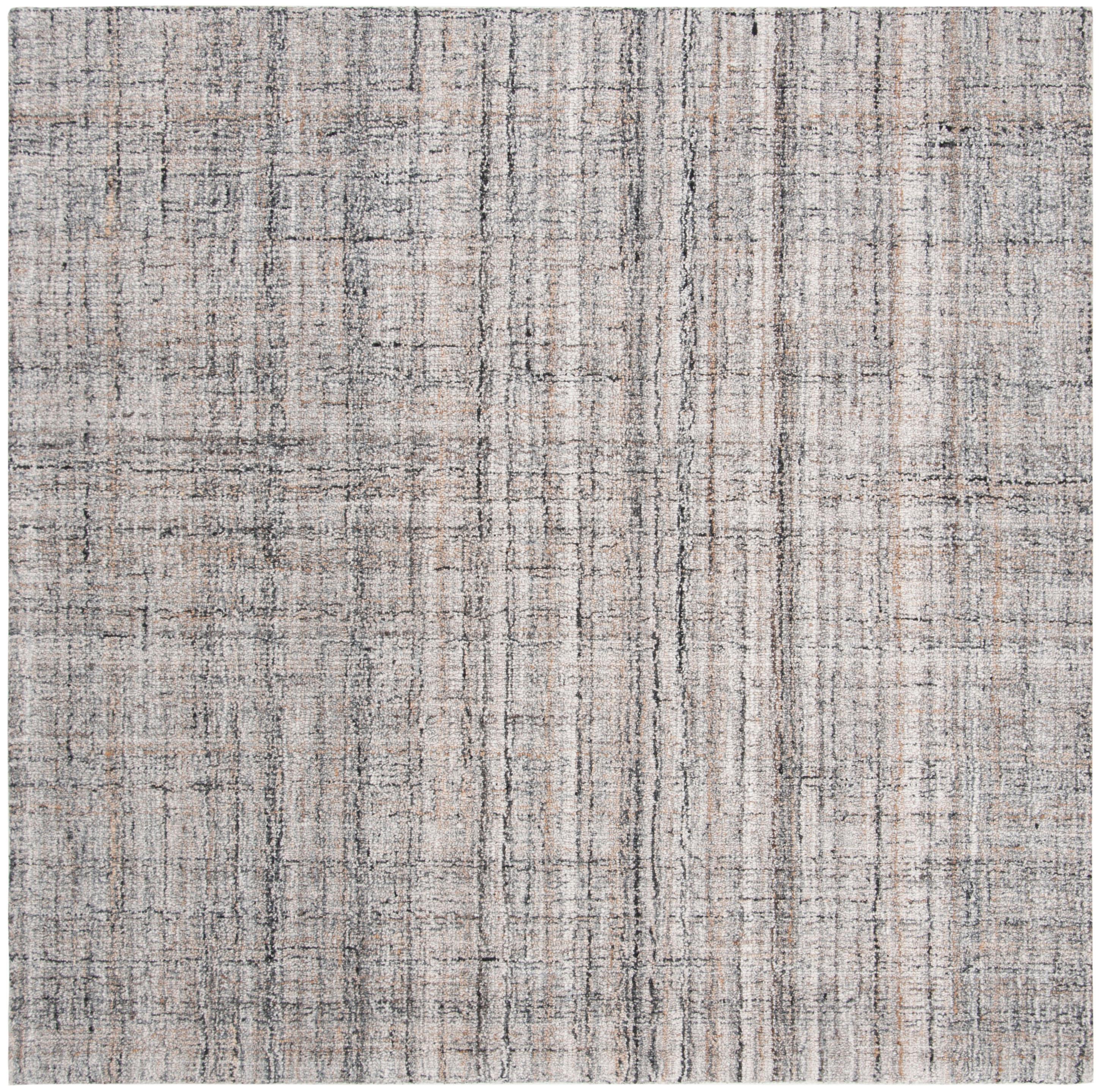 Abstract ABT141 Handmade Indoor Area Rug - Camel/Black - 8'x8' - Safavieh