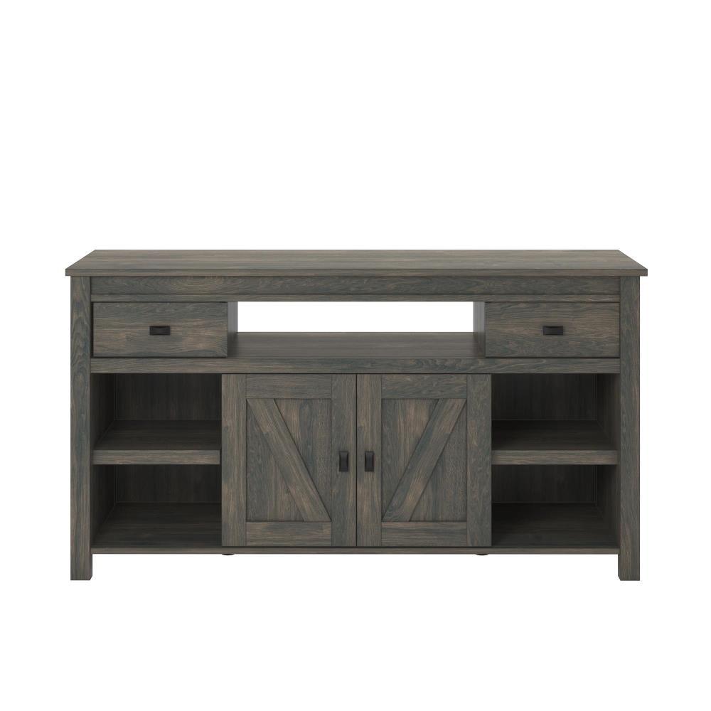 Farmington Gray Weathered Oak TV Stand with Cabinet for 60" TVs
