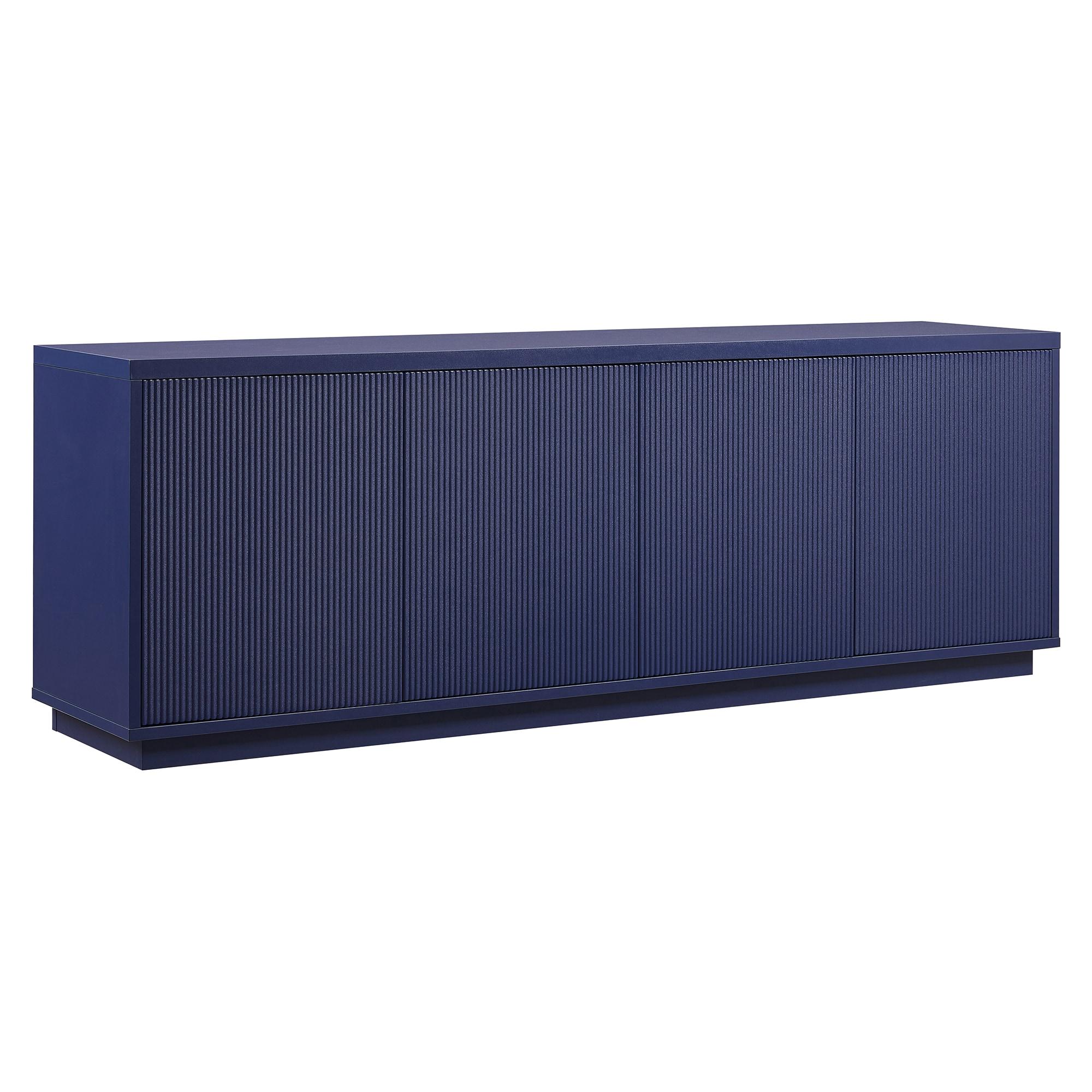 Evelyn&Zoe Hanson Rectangular TV Stand for TV's up to 75", Dark Blue