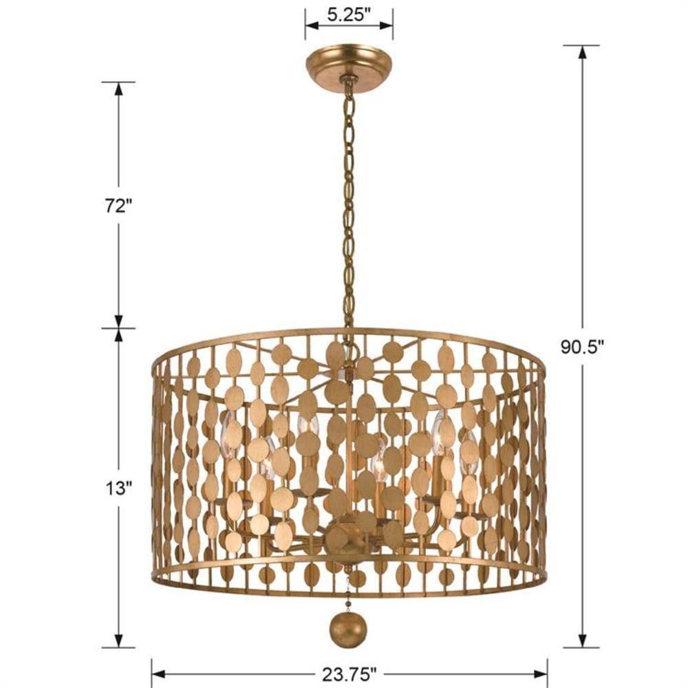 Crystorama Lighting Layla 6 - Light Chandelier in  Antique Gold
