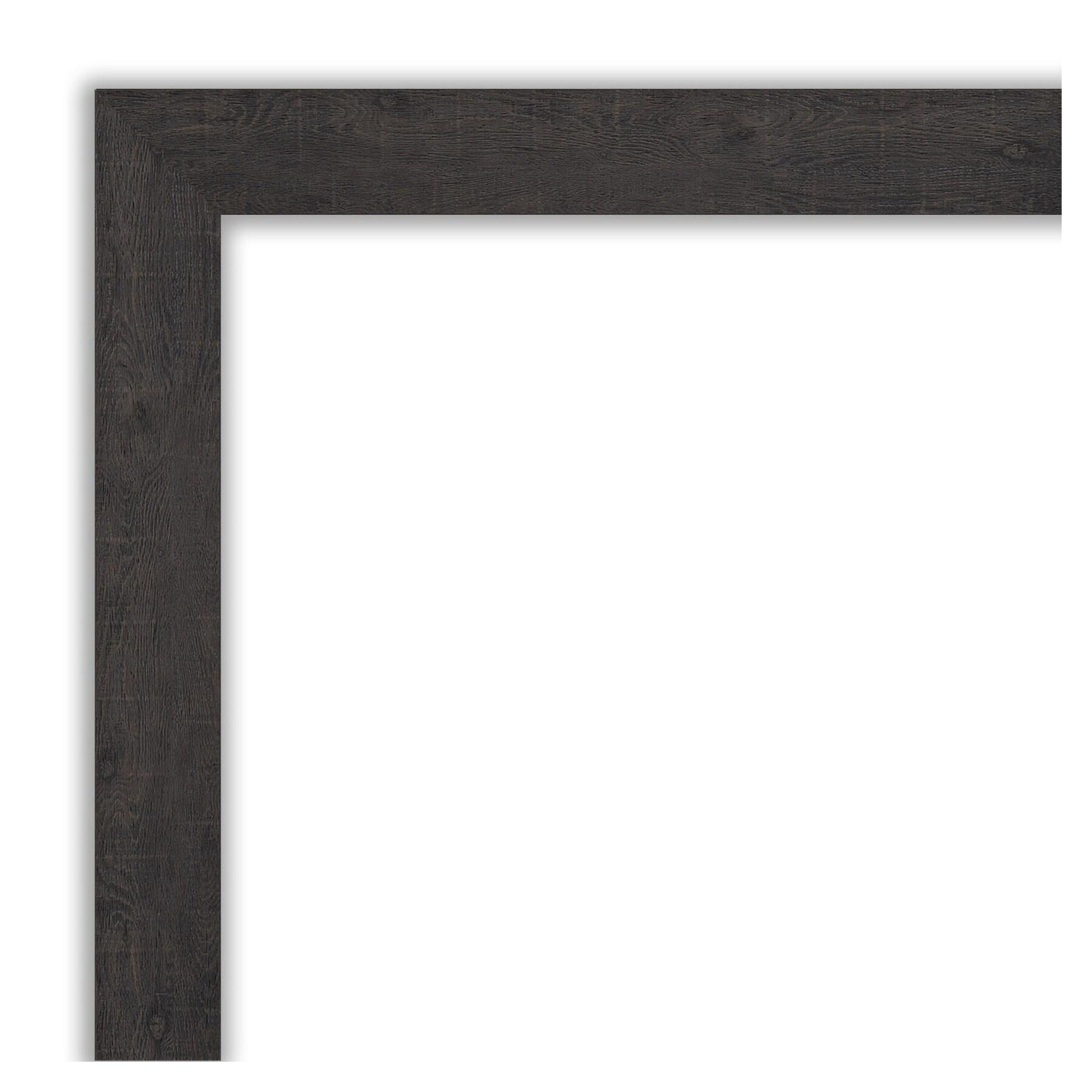 Amanti Art Beveled Bathroom Wall Mirror - Rustic Plank Espresso Frame Outer Size: 41 x 29 in