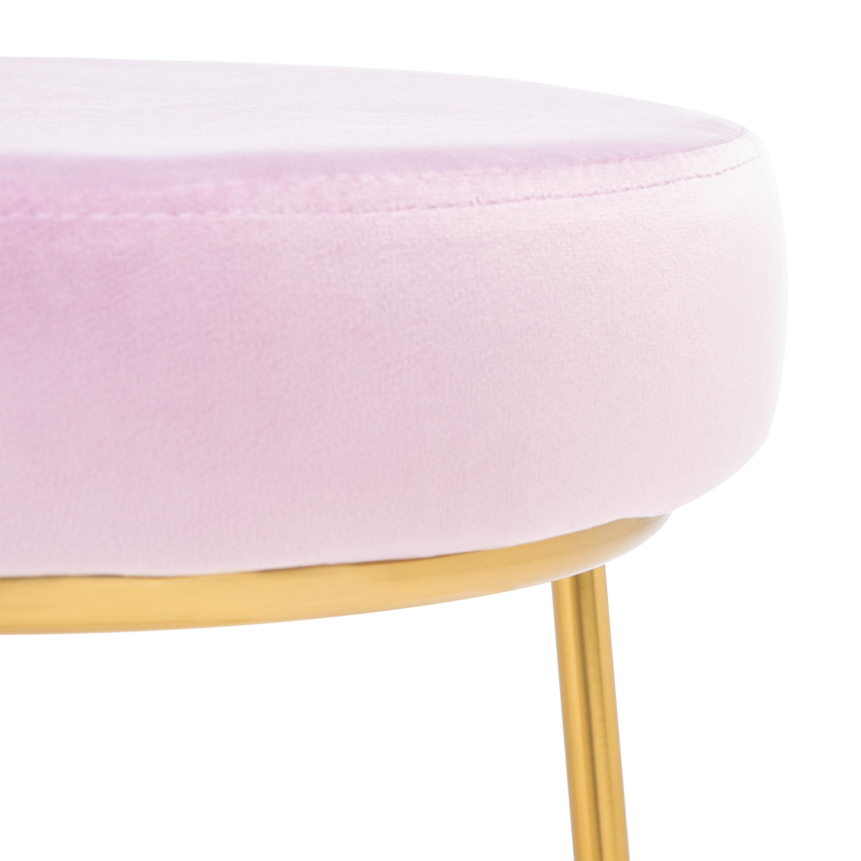 SAFAVIEH Kellie Modern Round Counter Stool, Lilac/Gold (16.9 in. W x 16.9 in. D x 25.5 in. H)