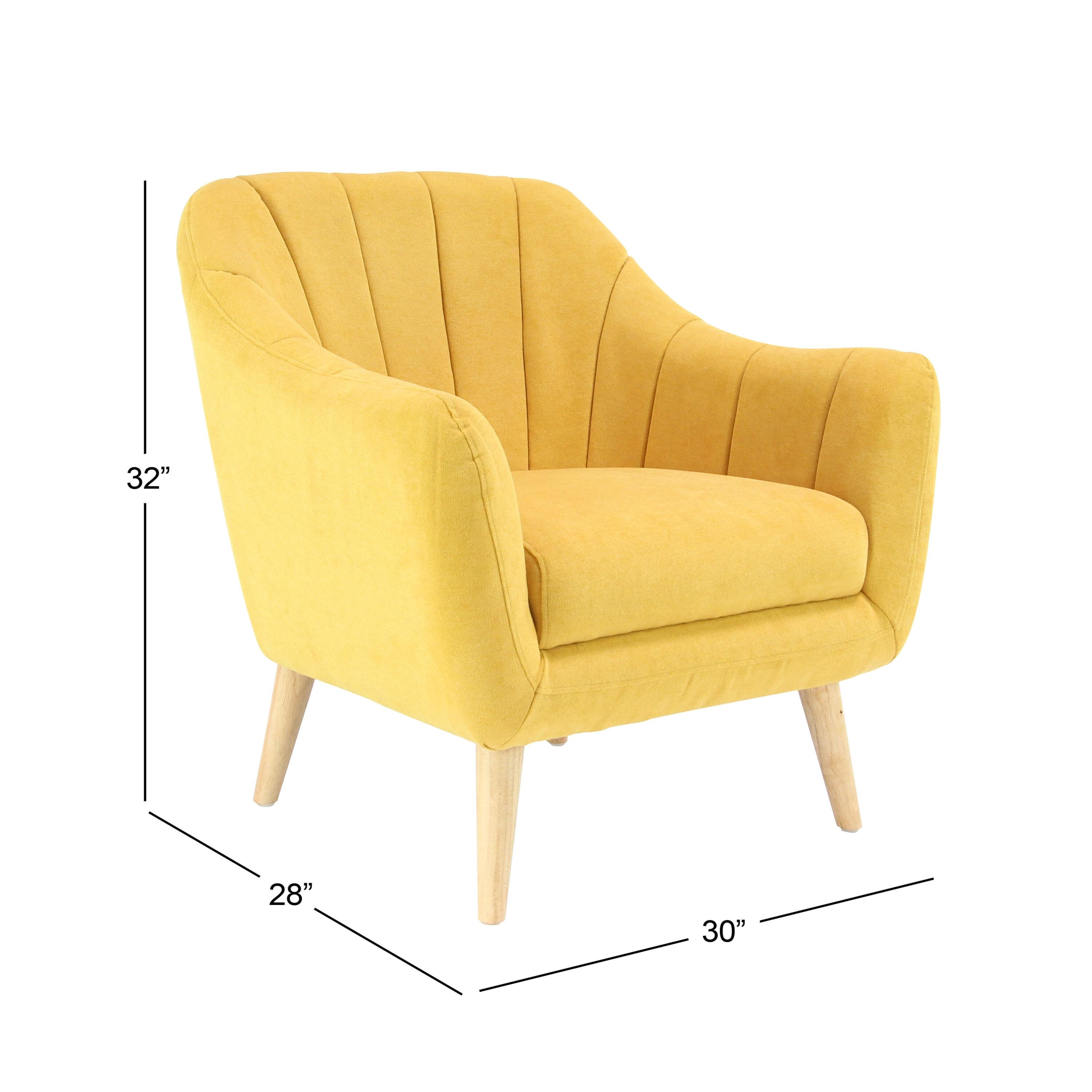 32" x 30" Modern Fabric Accent Chair Yellow - Olivia & May