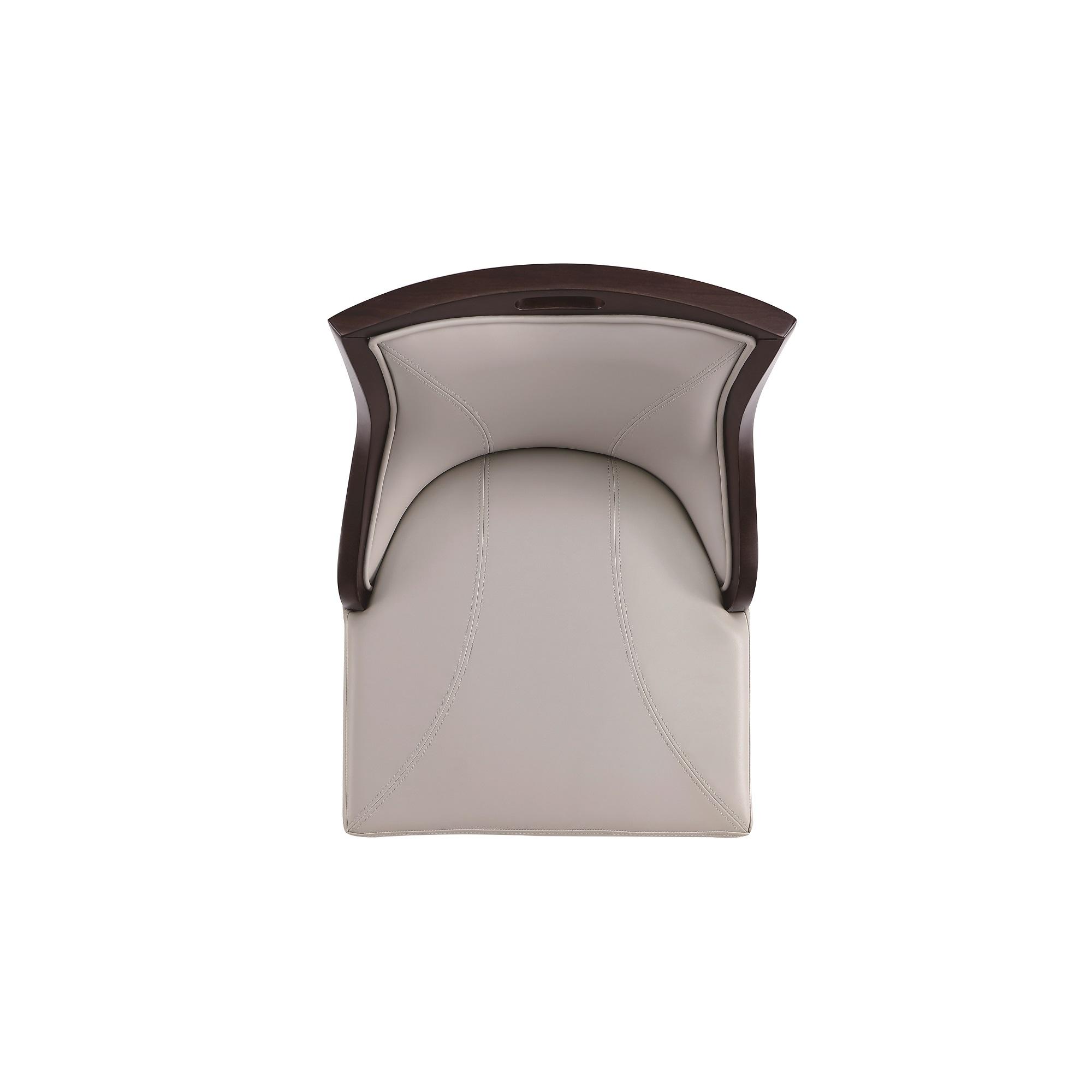 Emperor Faux Leather Barstool Light Gray - Manhattan Comfort: Walnut Finish, Beechwood Legs, Upholstered, 300 lbs Capacity