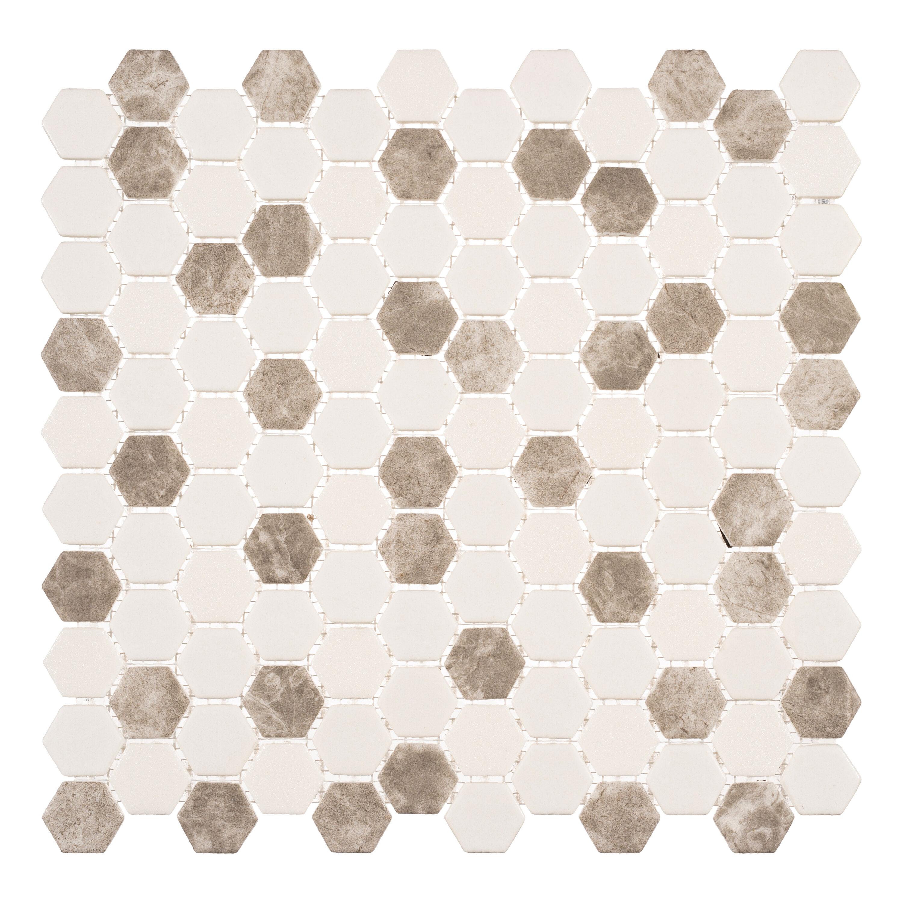 Trillions Hexagon Honeycomb Glass Mosaic Kitchen Backsplash, Bathroom, Shower, Pool, Wall and Floor Tile