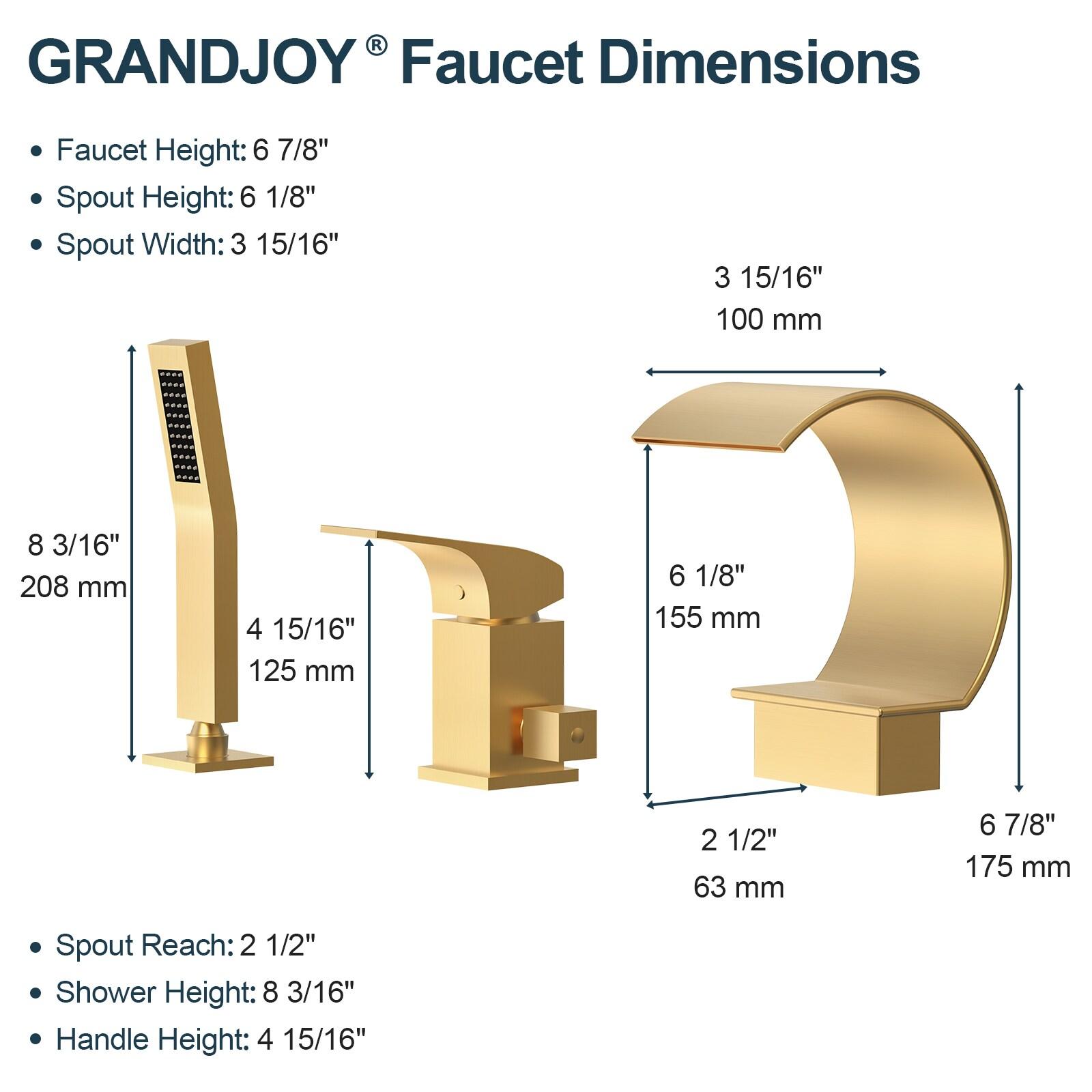 GRANDJOY Complete Shower System, 10" and 6" Dual Wall Mount Rain Shower Faucets with Handheld Shower Spray, High Pressure in Brushed Gold