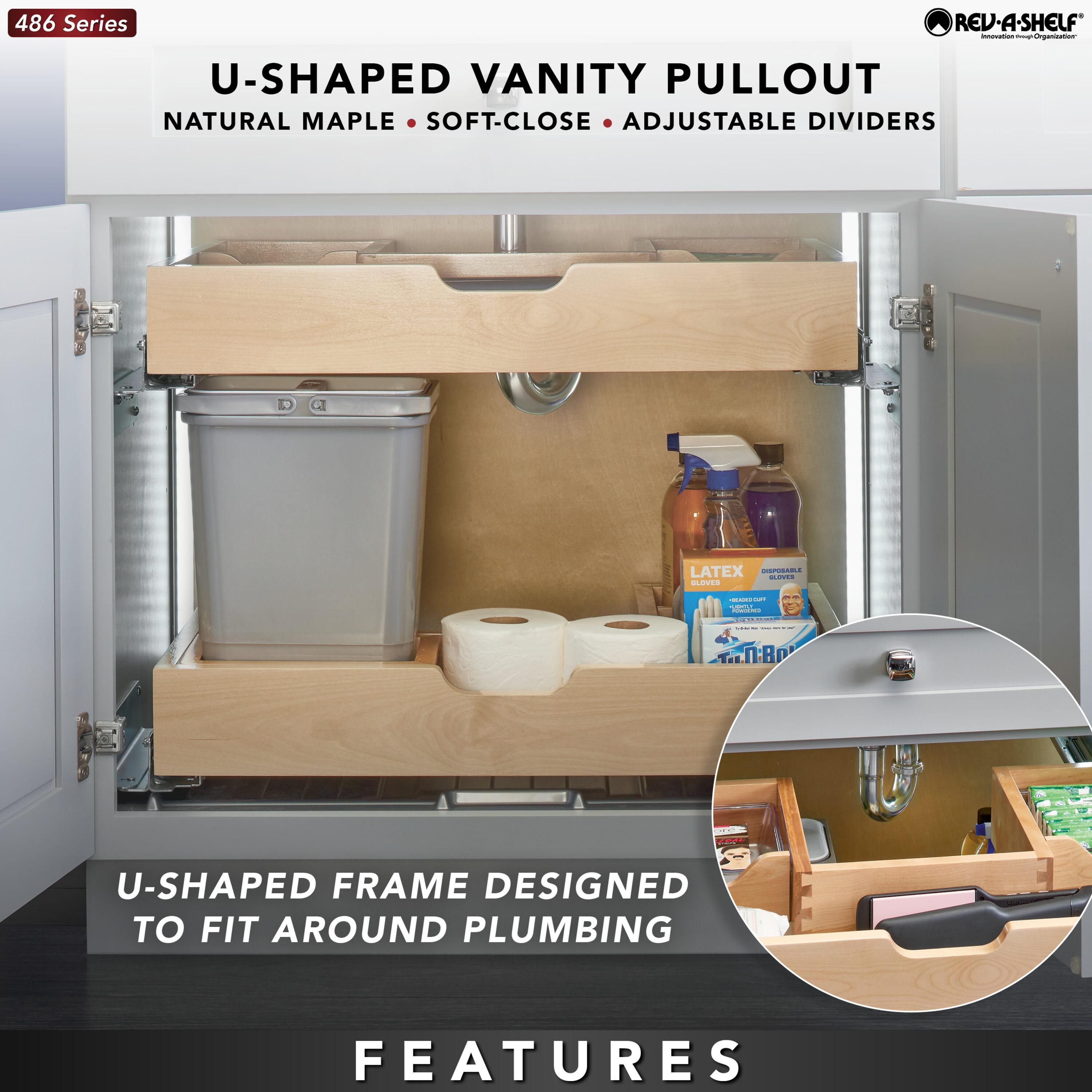 Rev-A-Shelf Rev-A-Shelf Wood Vanity Sink Cabinet Pull Out Organizer