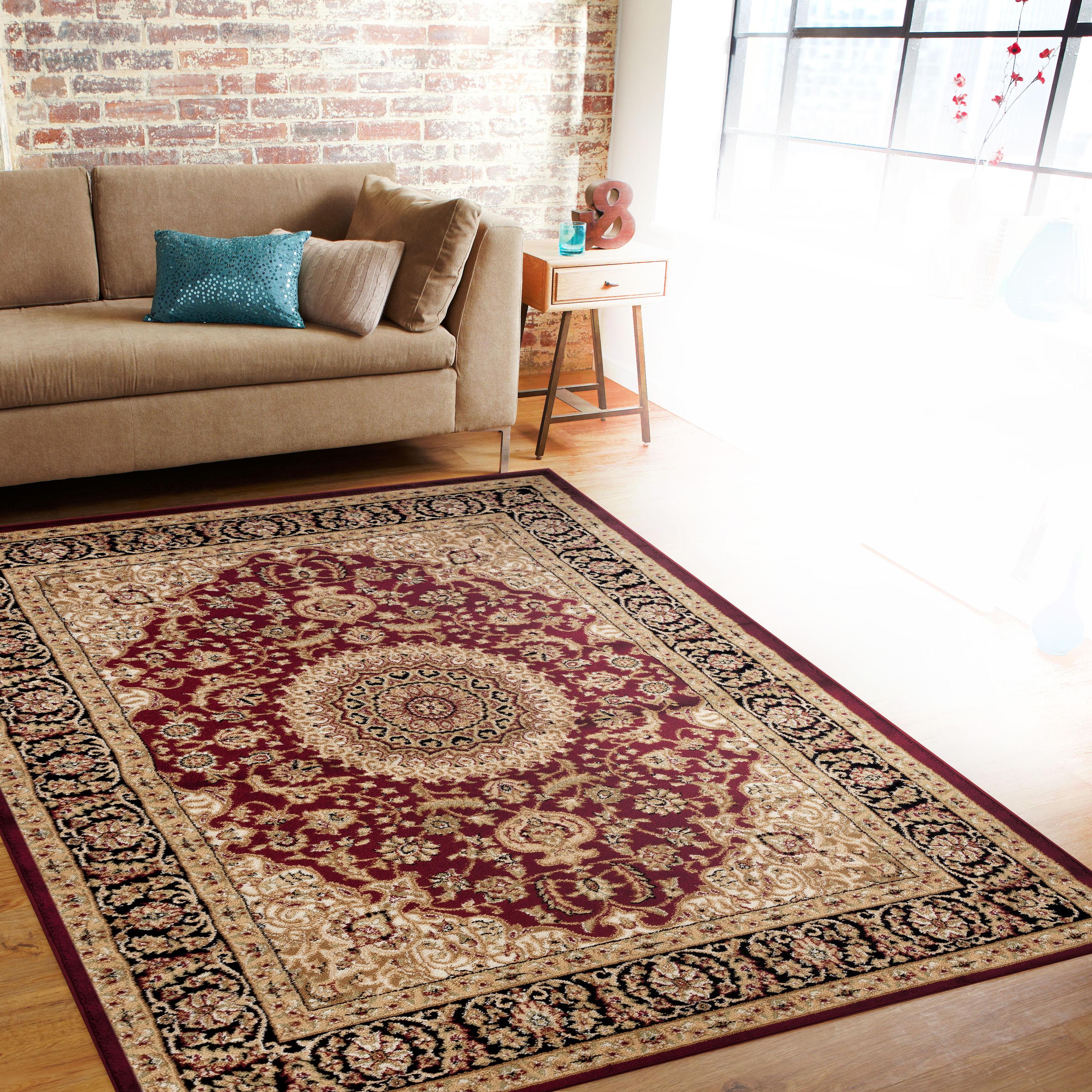 World Rug Gallery Traditional Oriental Medallion Area Rug - Burgundy 7'10" x 10'2"