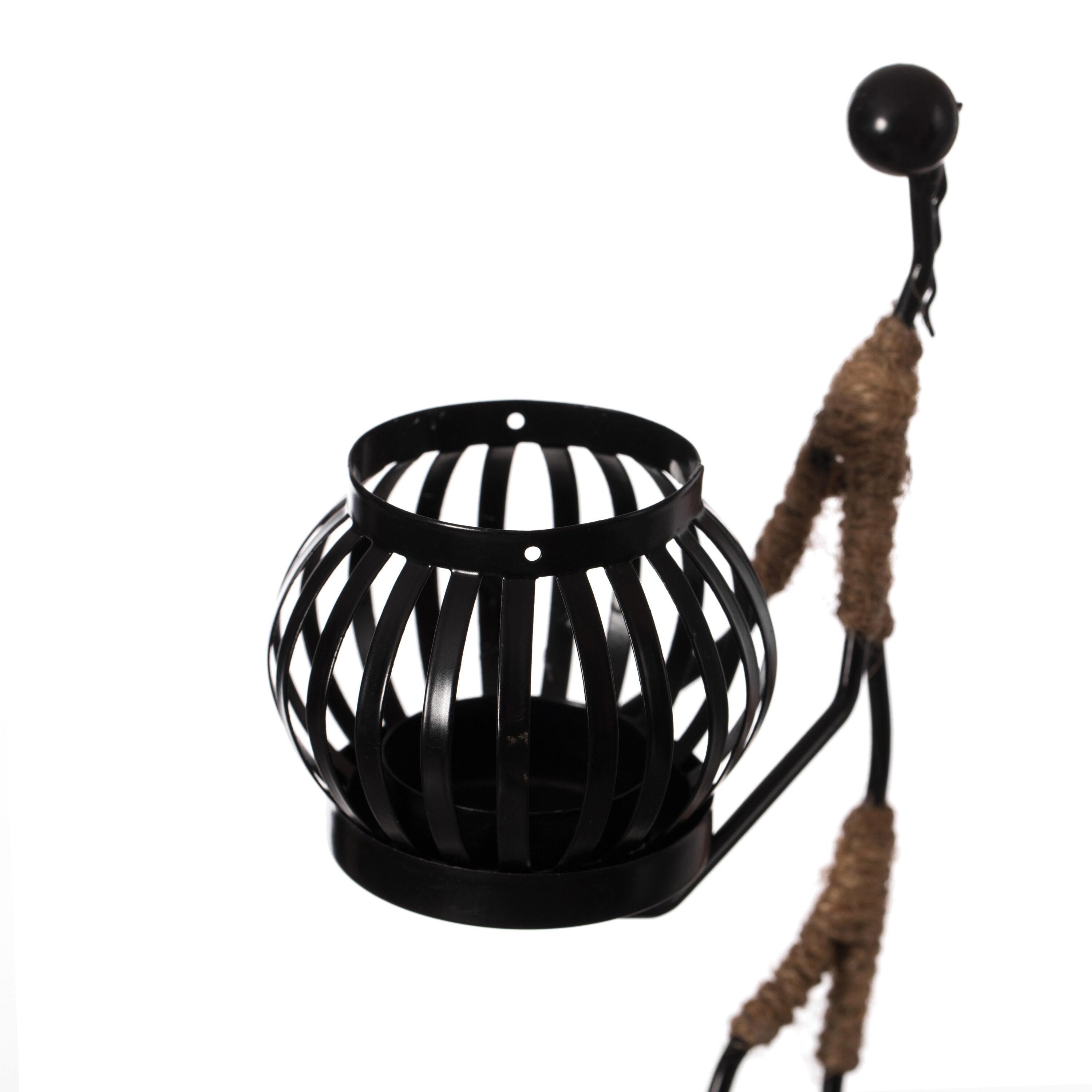 Fabulaxe Wire Figure Candle Holder Decorative Modern Tea Light Lantern Tabletop Centerpiece Candle Stand, Front Carry