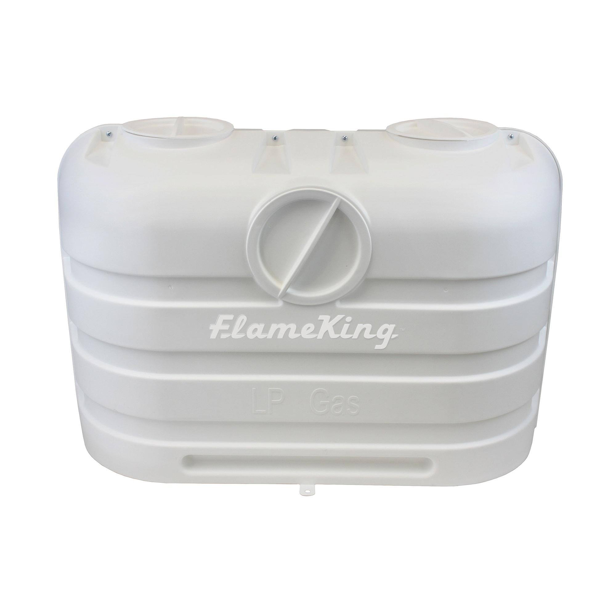 Flame King Dual 20LB Propane LP Tank Light Plastic Heavy Duty Cover for RV, Travel Trailer, Camper