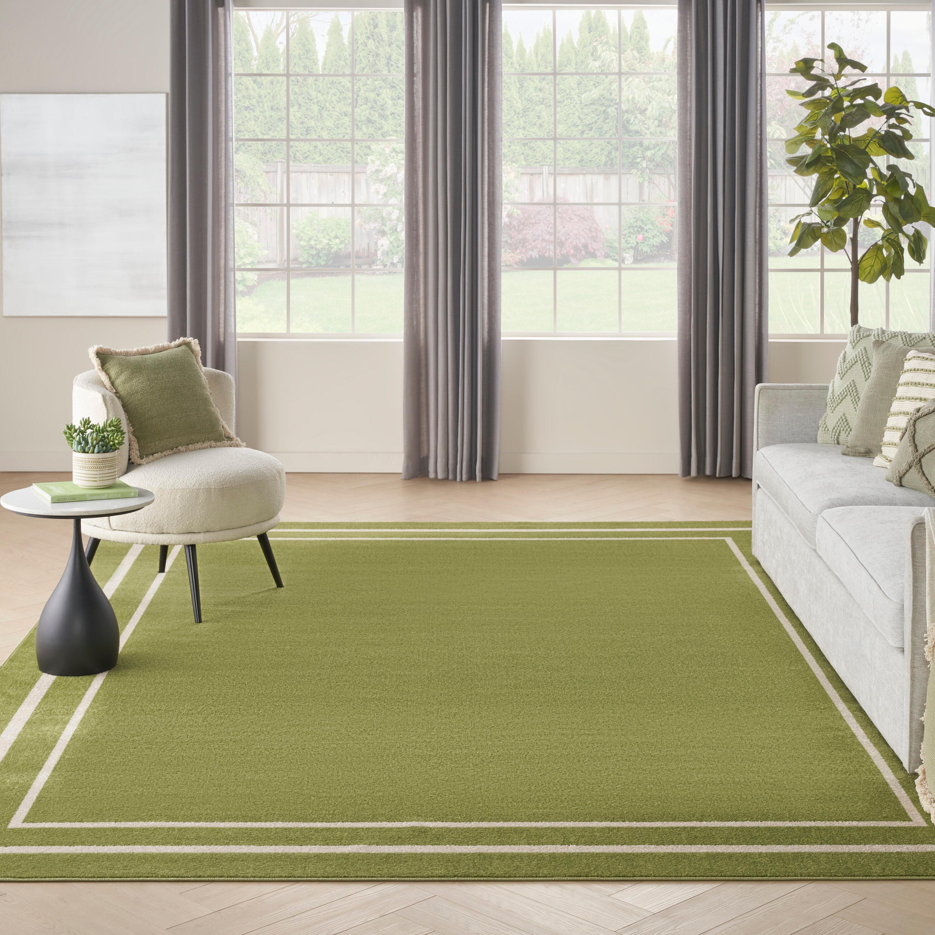 Nourison Essentials 8' x 10' Green Ivory Contemporary Indoor/Outdoor Rug