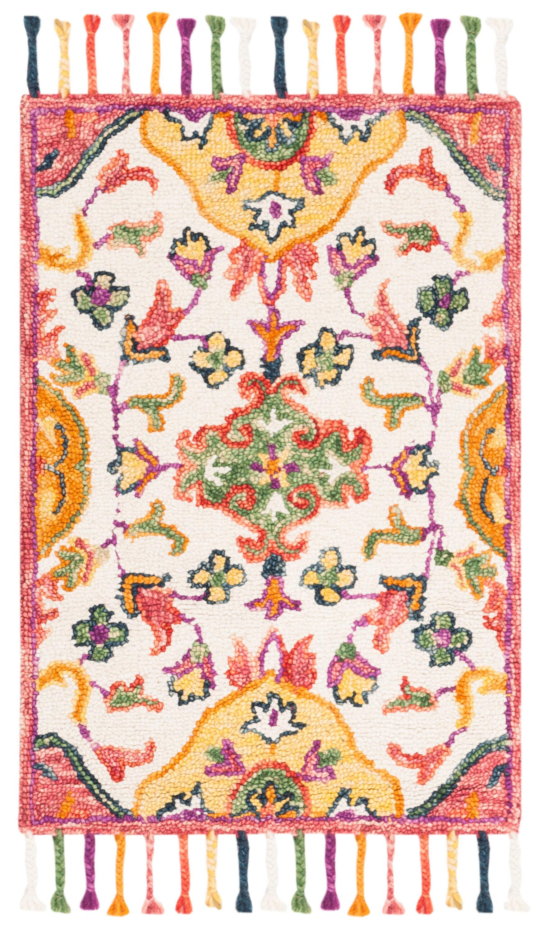 Blossom BLM456 Hand Tufted Accent Rug - Ivory/Multi - 2'x3' - Safavieh.
