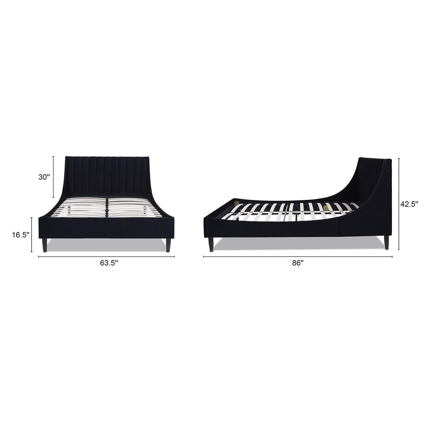 Sandy Wilson Home Aspen Upholstered Platform Bed Queen Anthracite Black