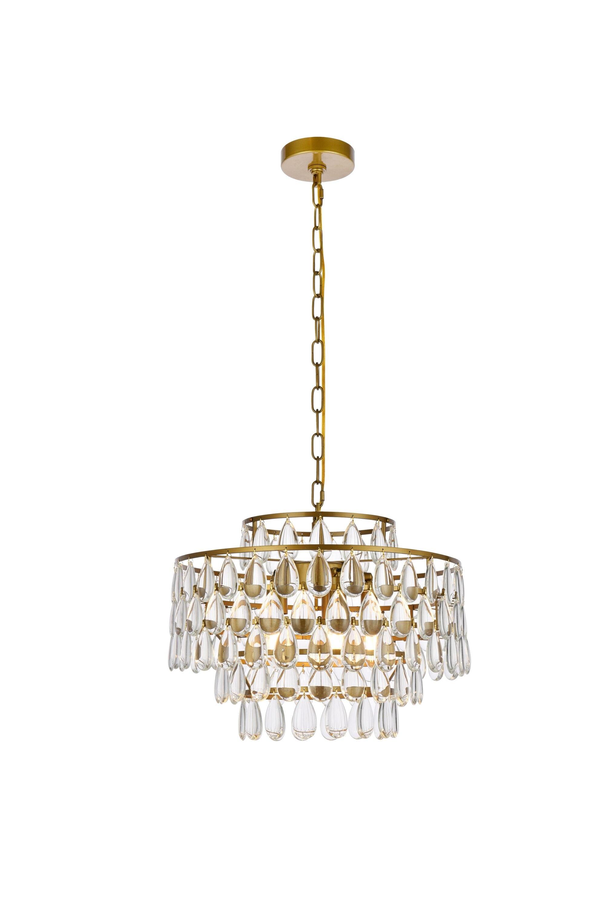 Elegant Lighting Mila 5 - Light Pendant in  Brass
