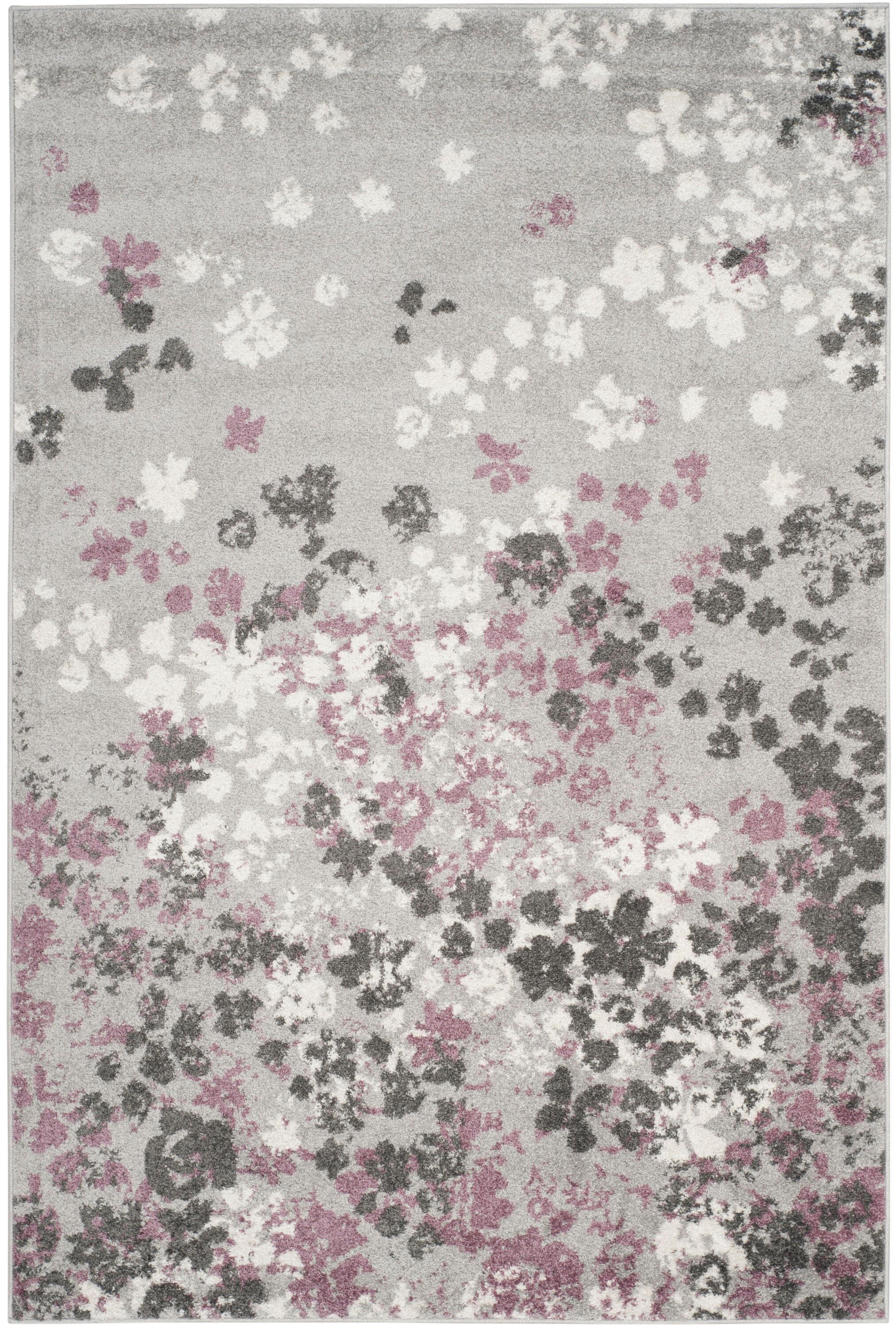 Adirondack ADR115 Machine Made Indoor Area Rug - Light Grey/Purple - 4'x6' - Safavieh