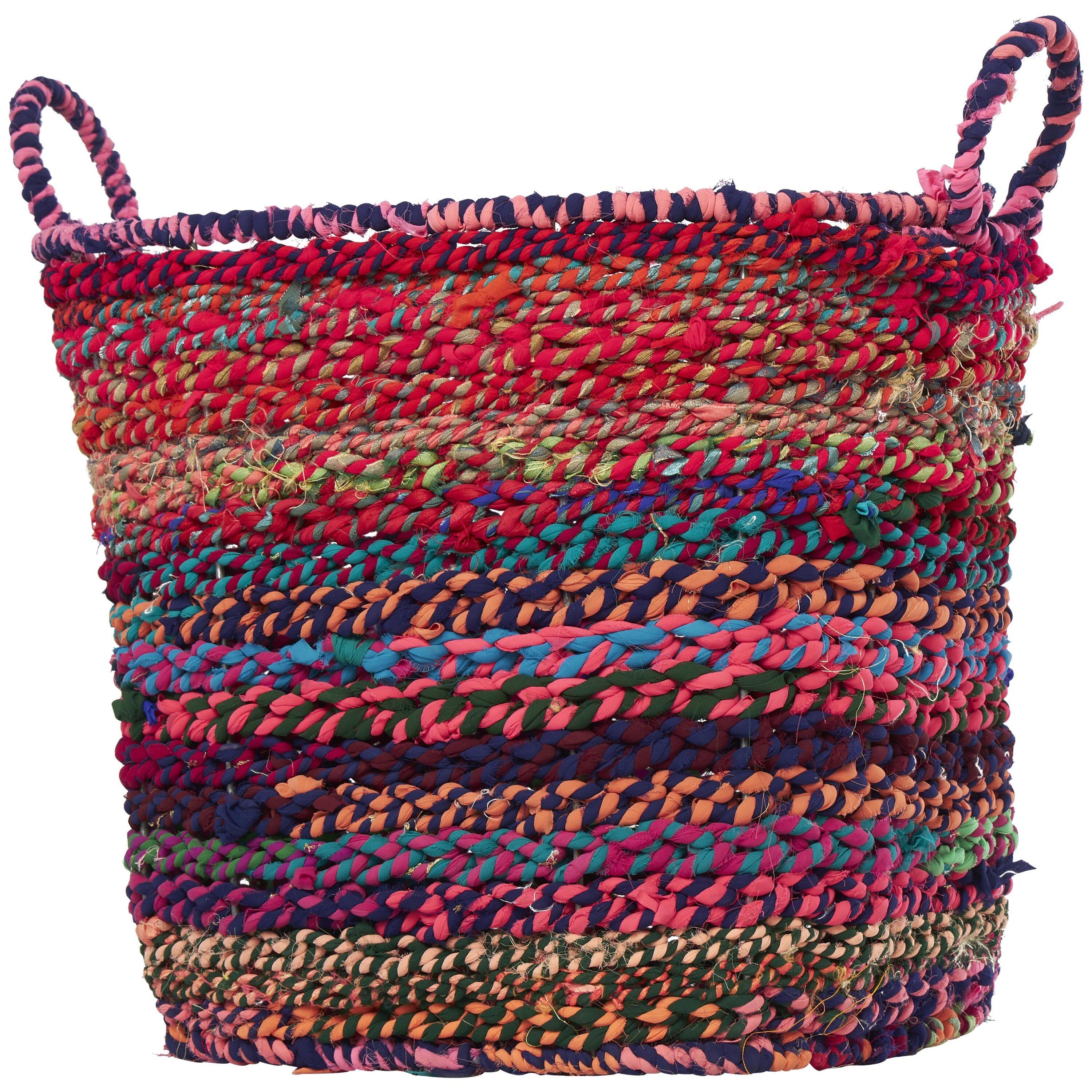 Cotton Handmade Storage Basket with Handles