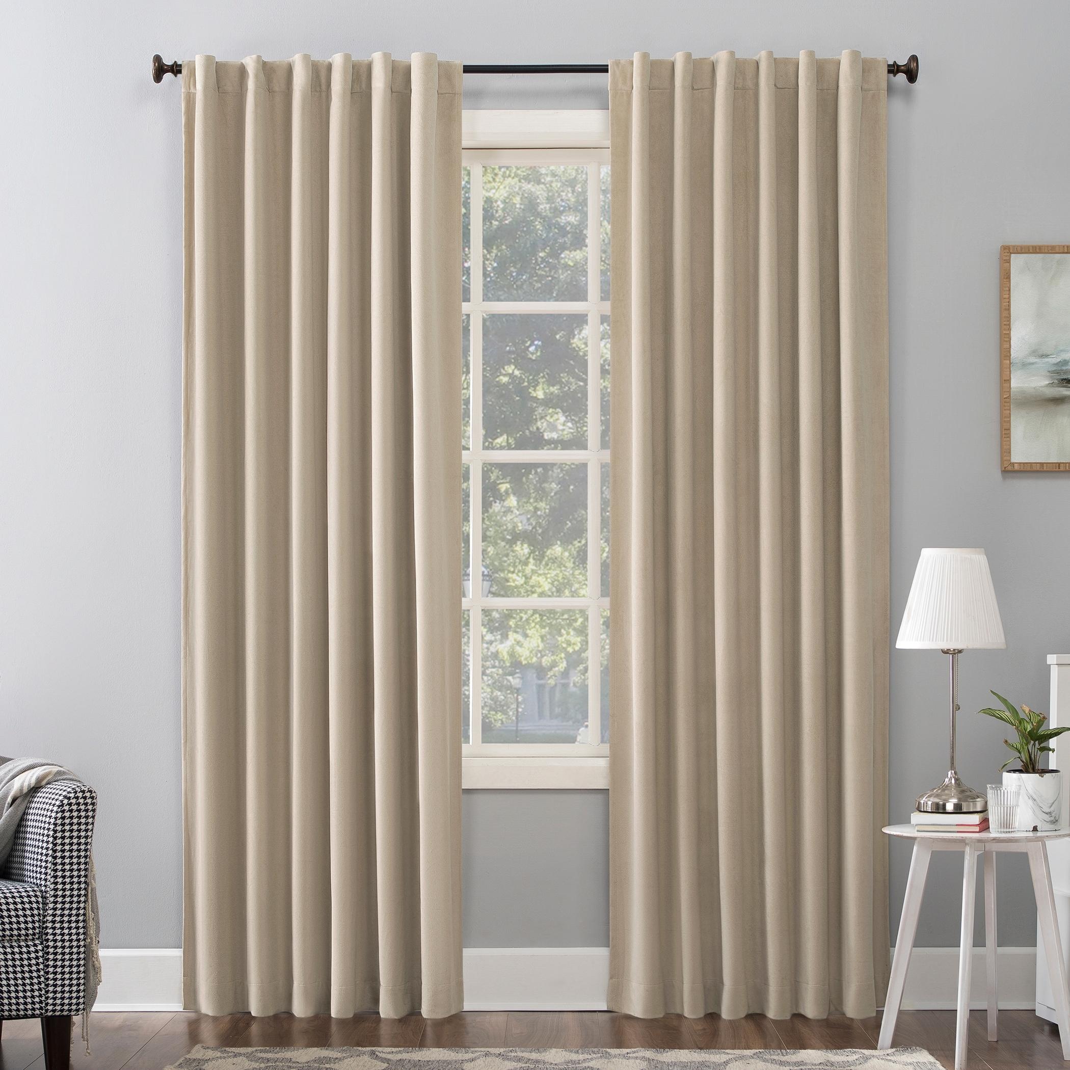 Velvet Noise Reducing Thermal Extreme 100% Blackout Back Tab Curtain Panel