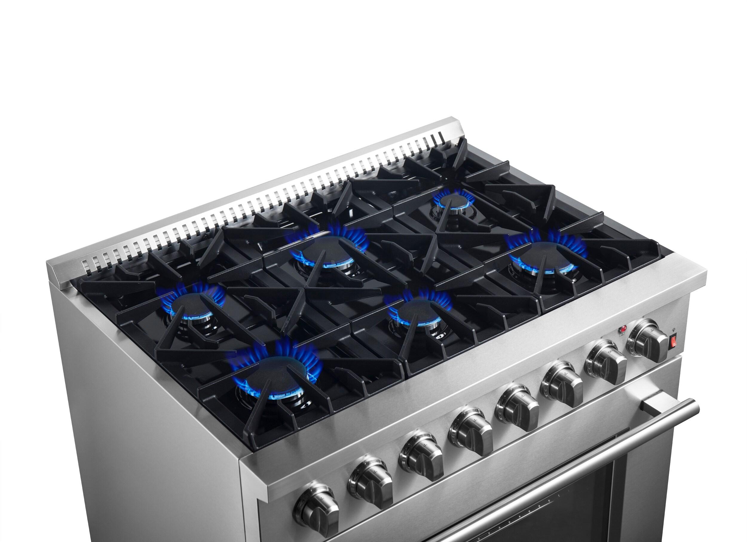 Marco 36-Inch Dual Fuel Range Stainless Steel, 6 Burners, 5.36 cu.ft. True Conve