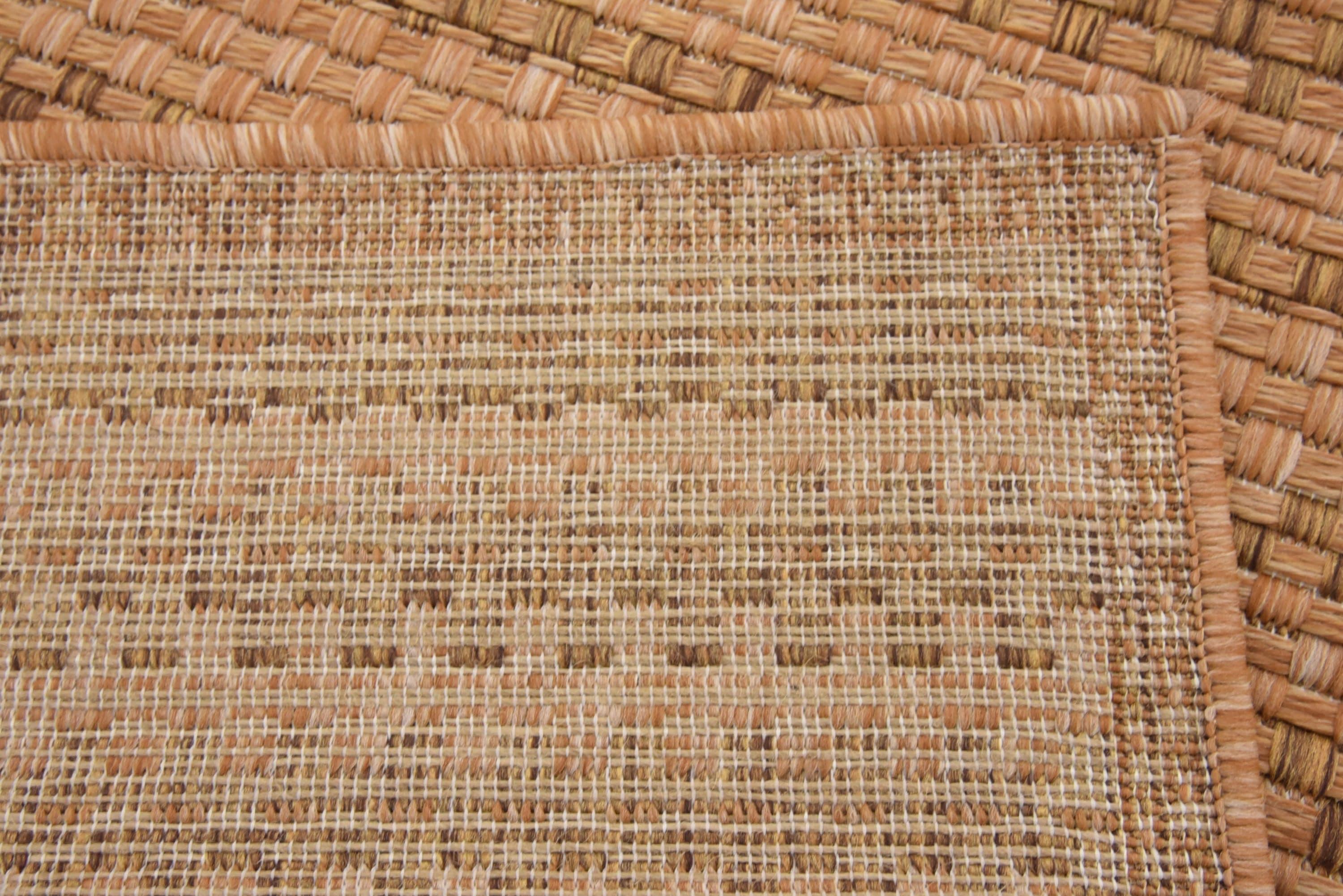 Unique Loom Outdoor Border Collection Area Rug - Checkered (2' 2" x 3' 1" Rectangle Light Brown)