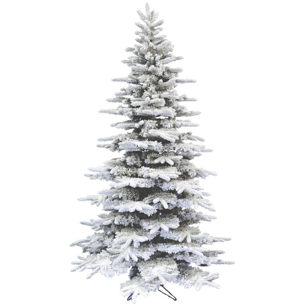 Fraser Hill Farm Unlit Snow Flocked Pine Valley Flocked Christmas Tree