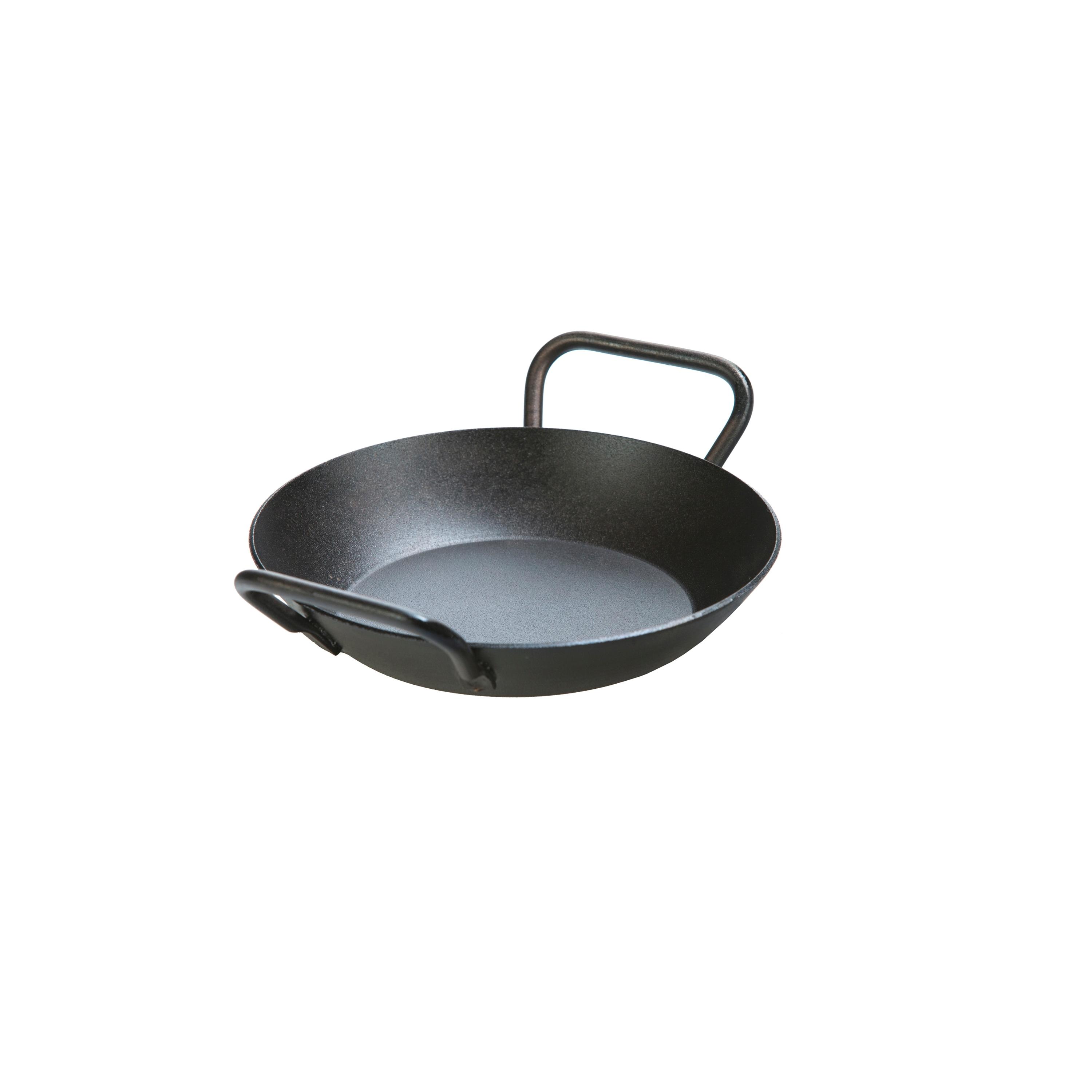 Lodge Cast Iron 8" Seasoned Carbon Steel Skillet with Loop Handles, CRS8DLH