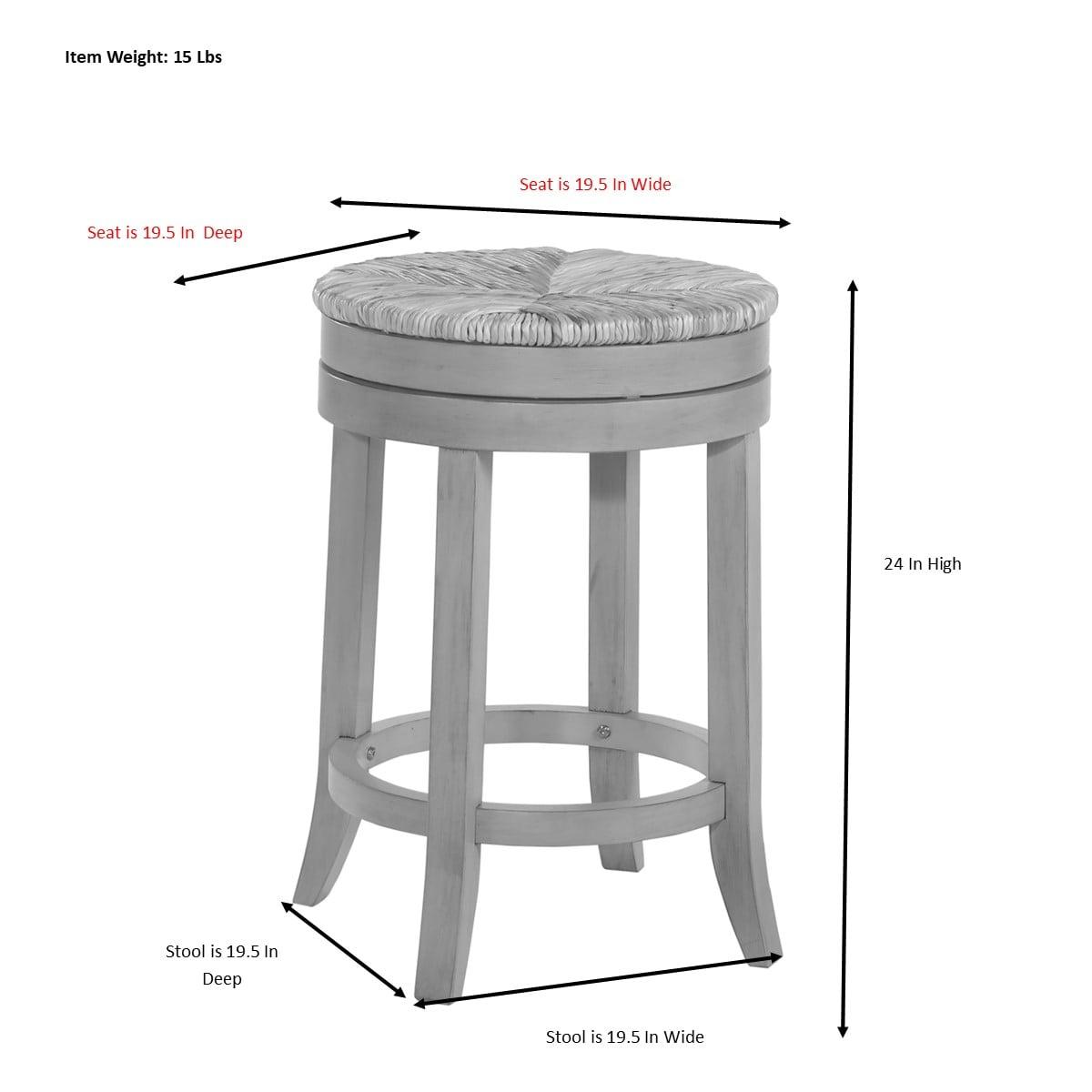 Carolina Classics Irving  24" Swivel Rush Seat Counter Stool in Antique White