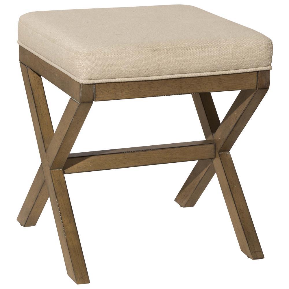 Hillsdale Furniture 18.5" Somerset Backless Wood Vanity Stool Fog: Padded Ottoman Bench, Polyester Upholstery