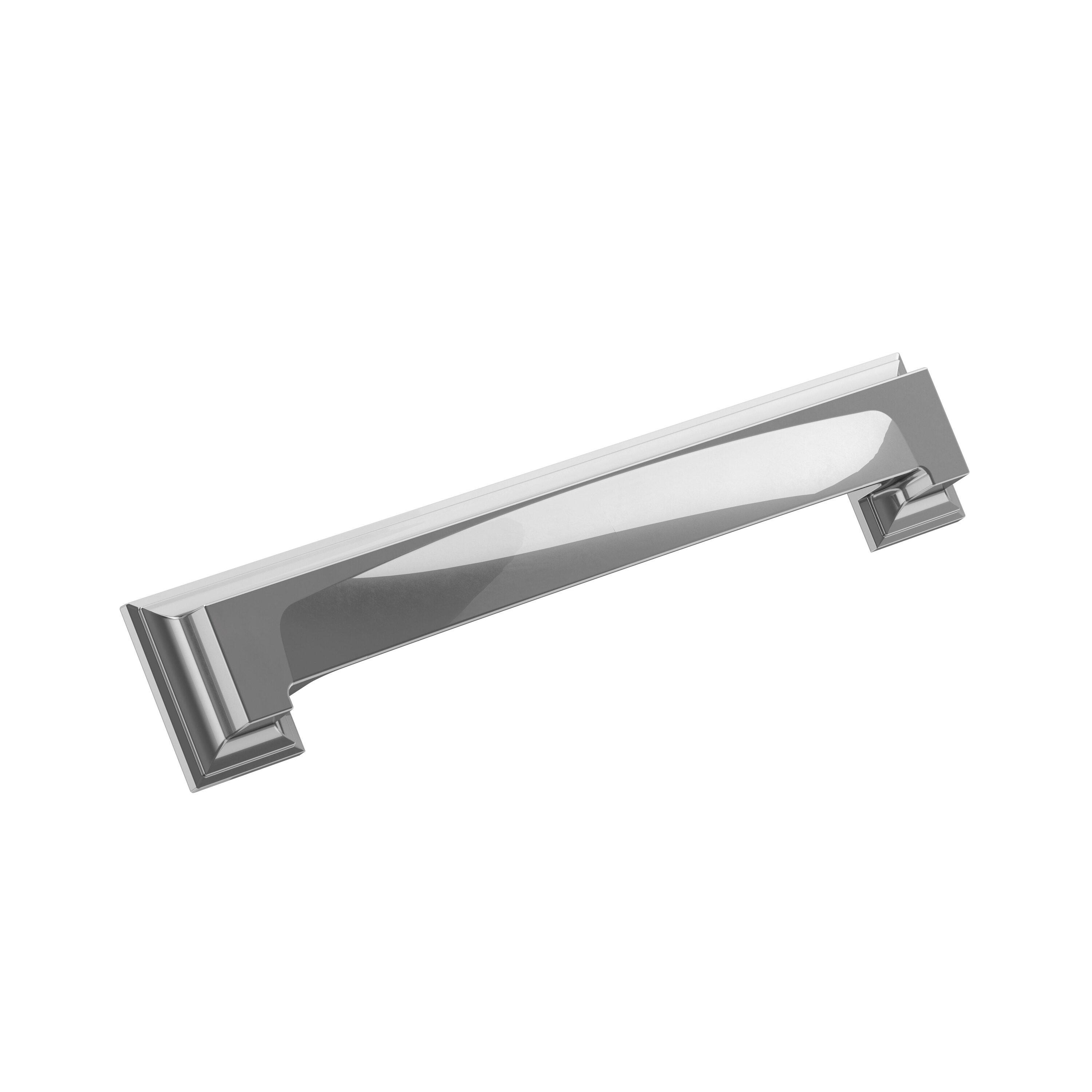 Amerock Appoint 5-1/16 inch or 6-5/16 inch (128mm or 160mm) Center-to-Center Polished Chrome Cabinet Cup Pull