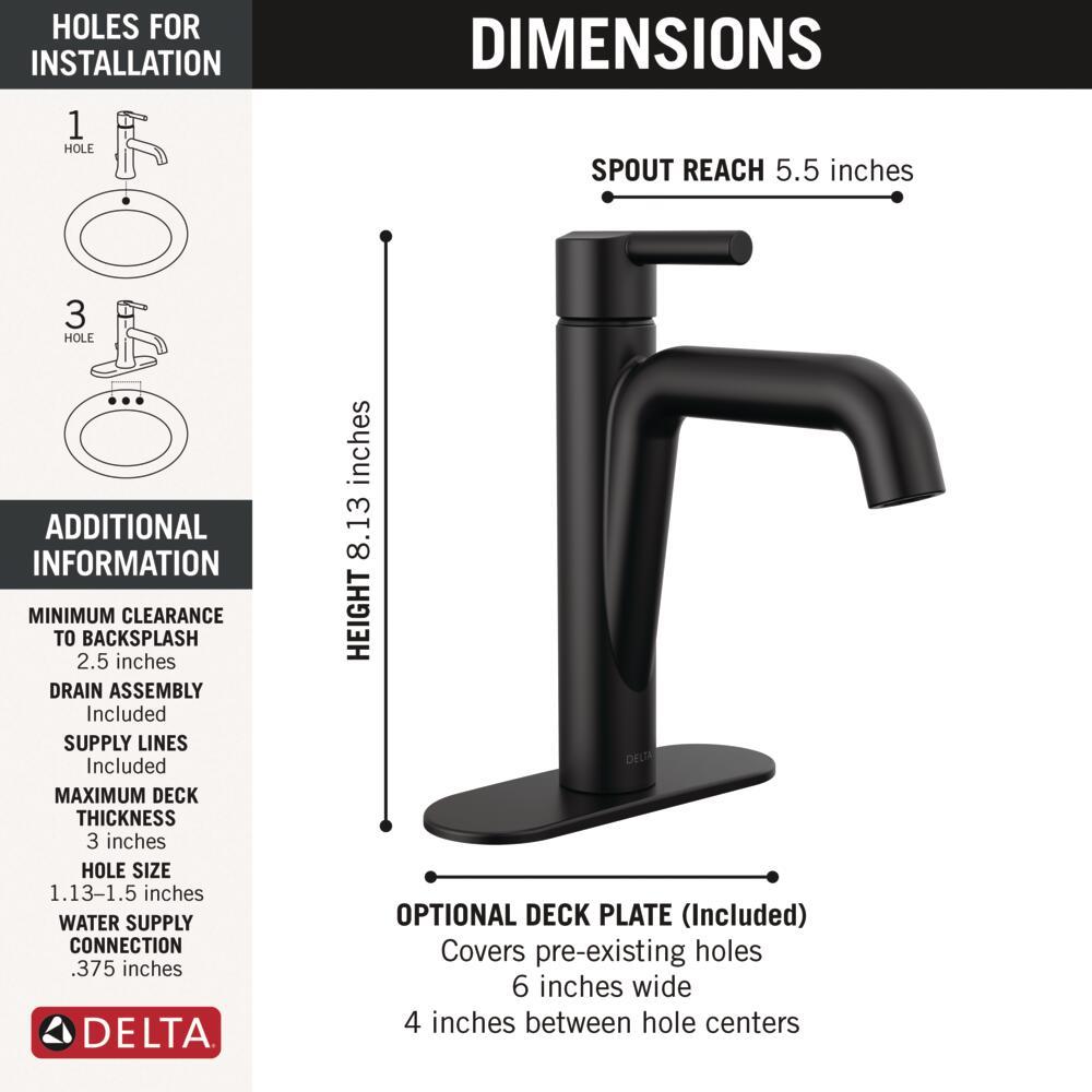 Single-Hole Single-handle Bathroom Faucet with Drain Assembly