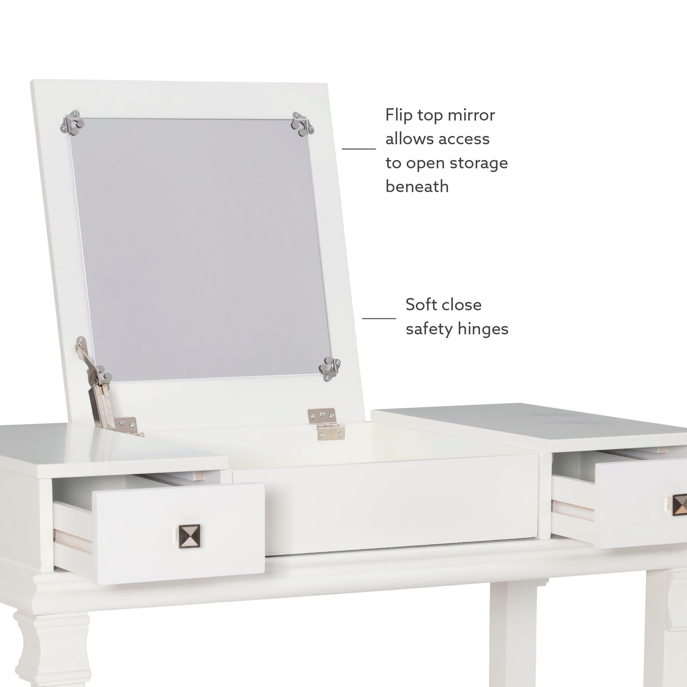 Linon Home Decor Linon Orhei White Vanity Set