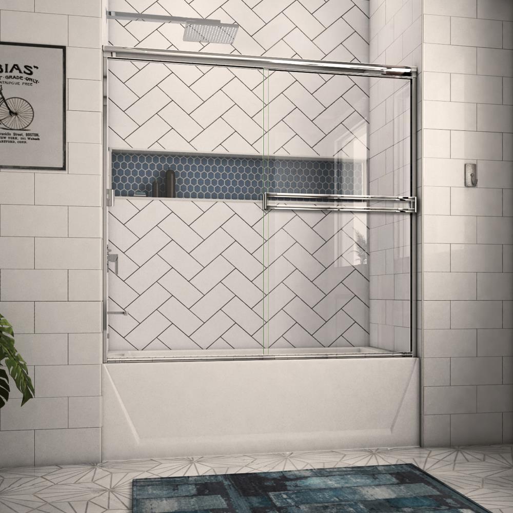 56" x 55" Bypass Semi-Frameless Tub Door