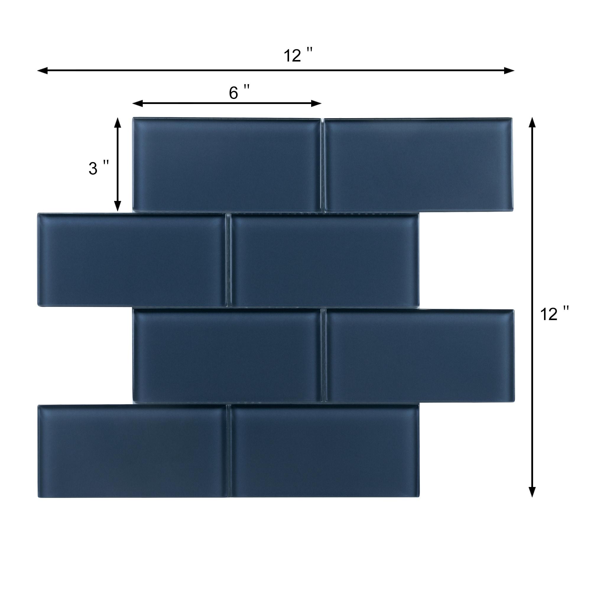 Premium 3" x 6" Straight Edge Glass Mosaic Subway Tile
