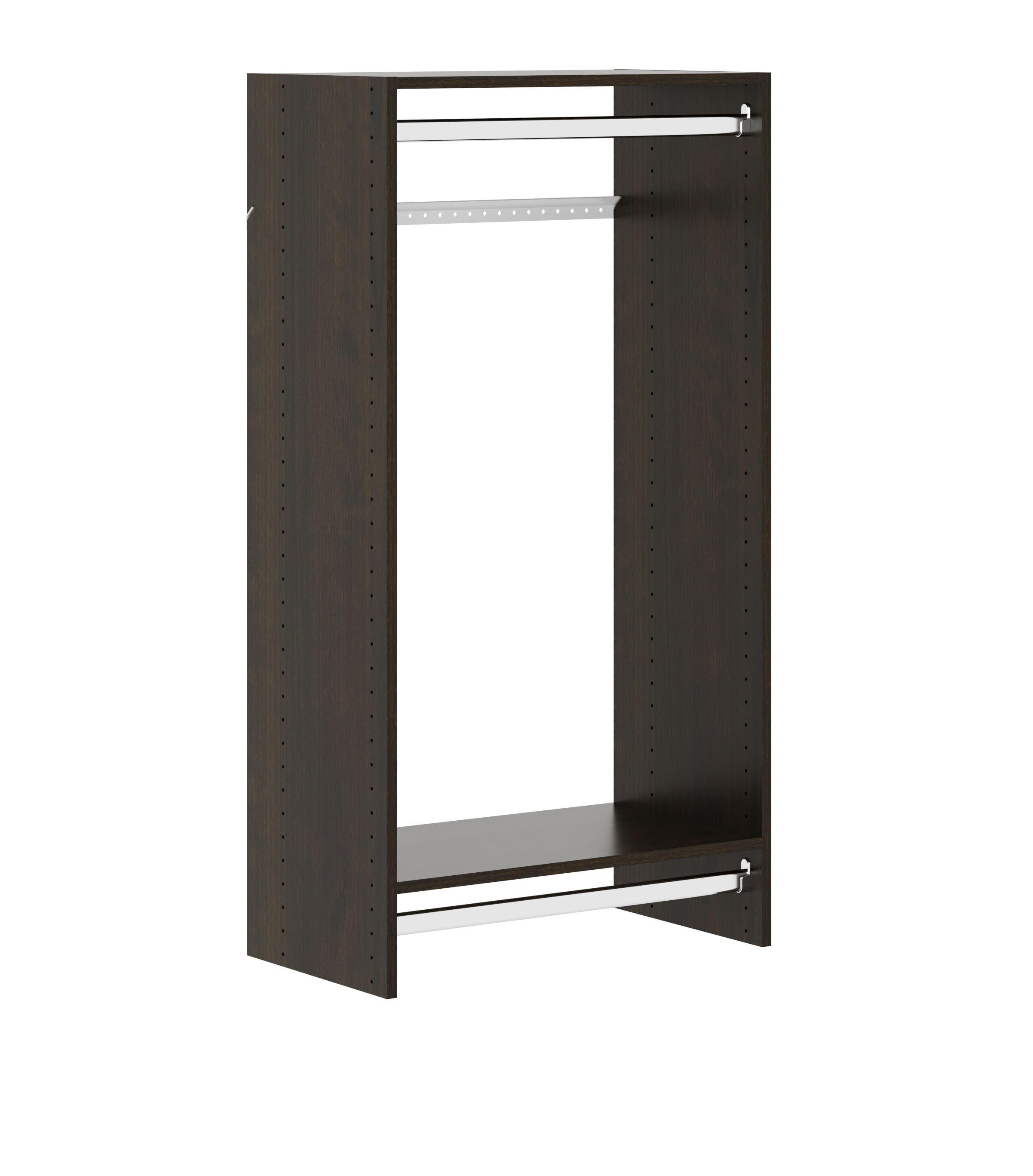 Easy Track 680099 25-1/8" Wide Double Hanging Rod Closet Organizer System - Truffle