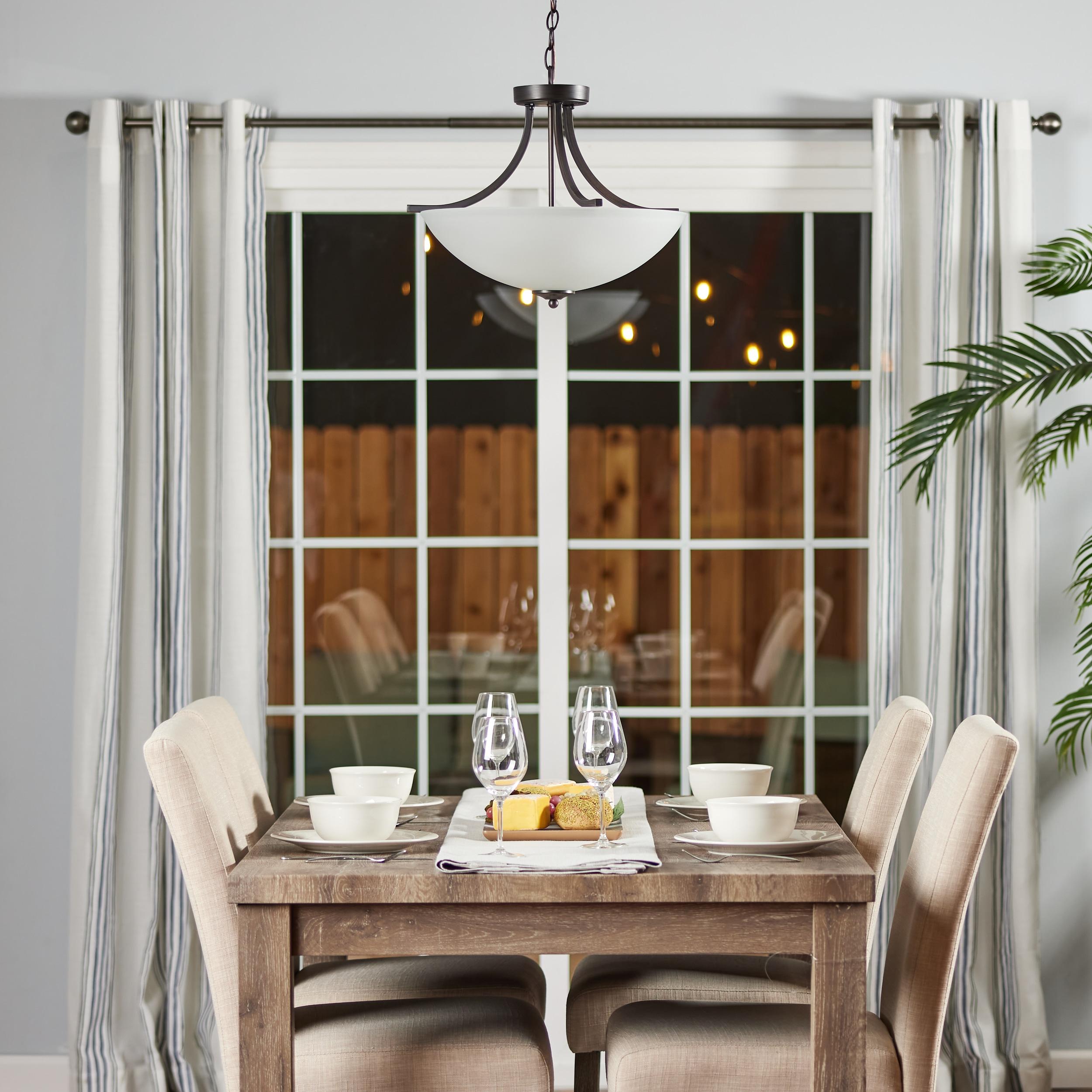 Geary 3-Light Burnt Sienna Semi-Flush Mount Convertible Pendant
