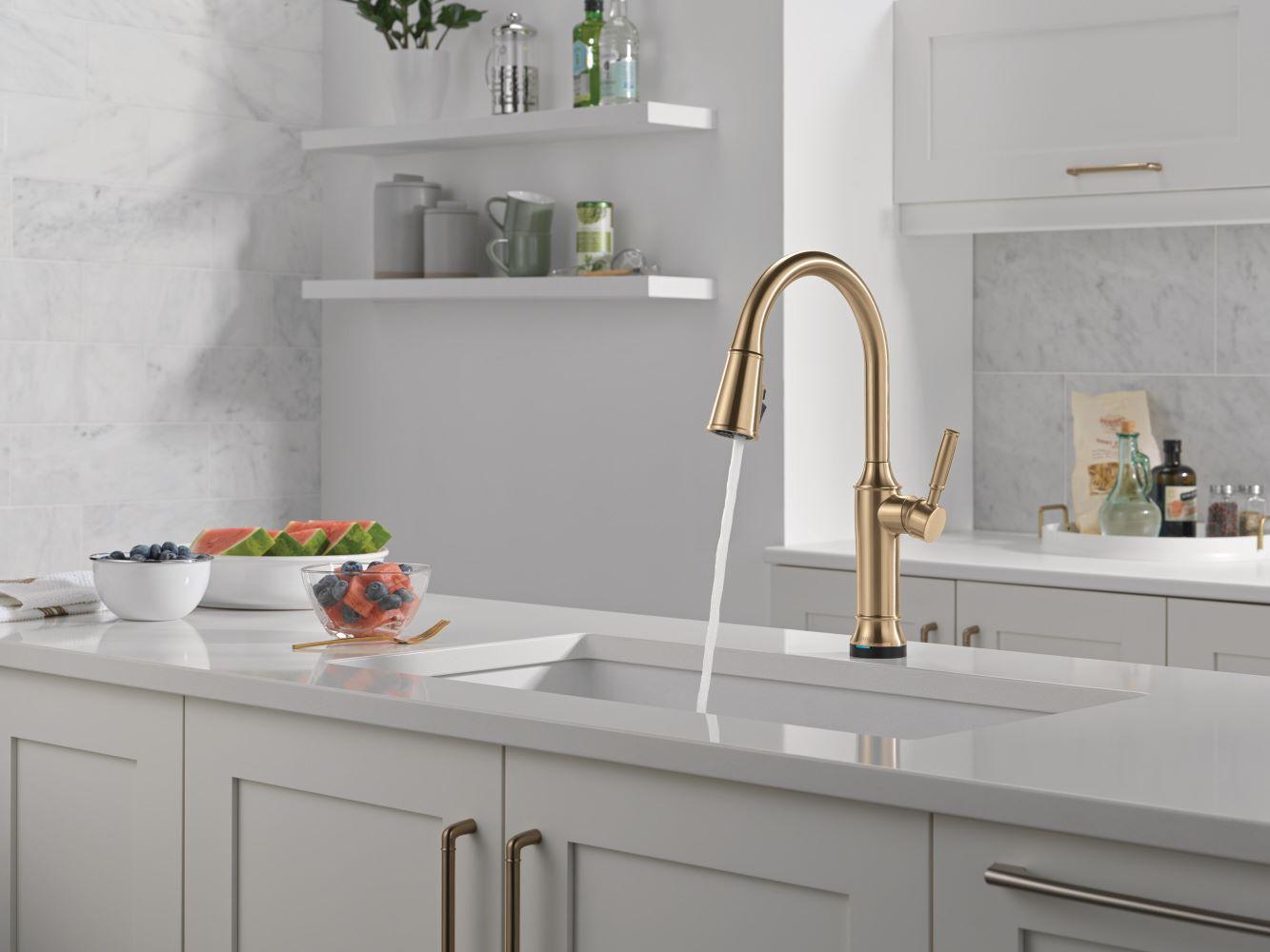 Renaldi Brushed Gold Touchless Pull-Down Kitchen Faucet