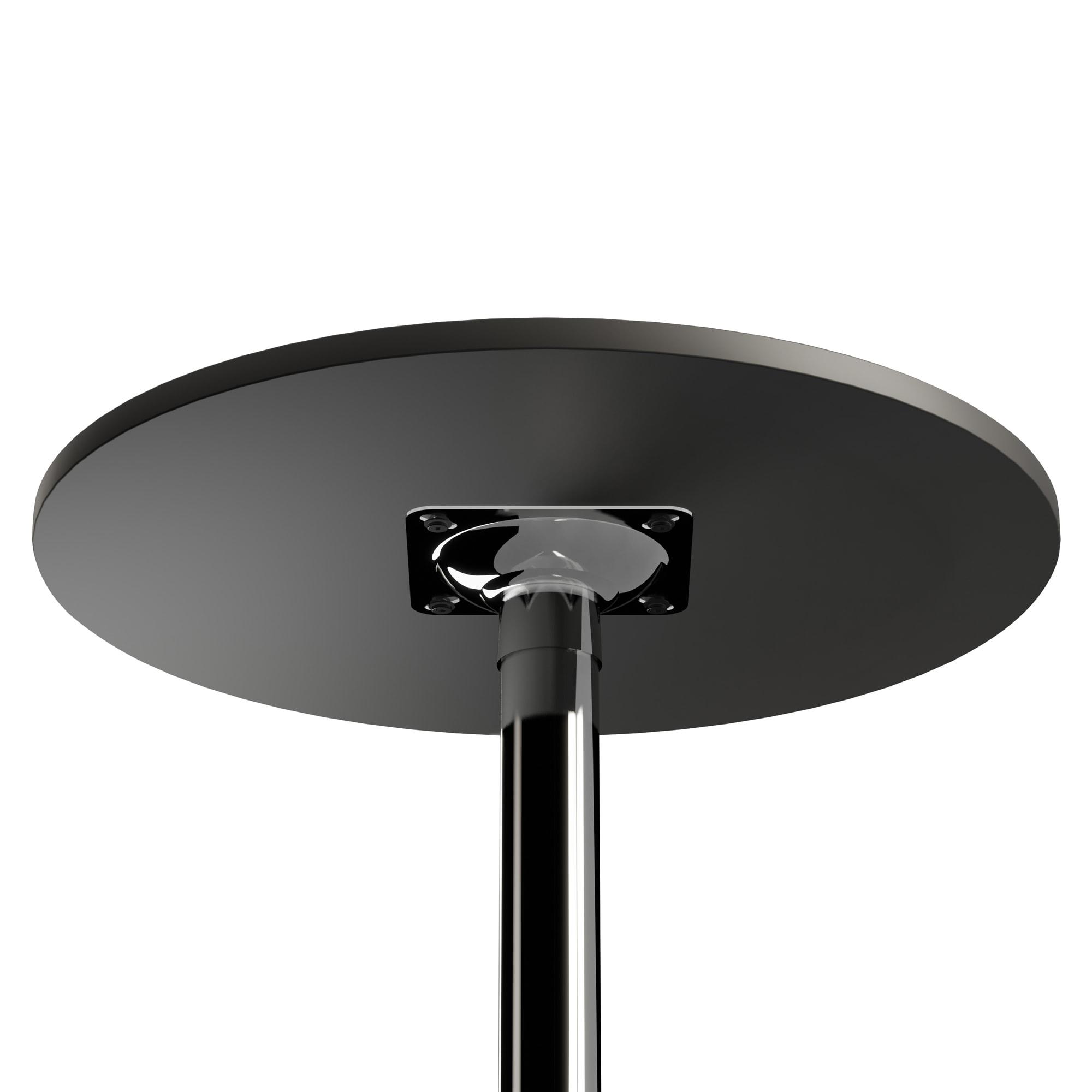 24" Spectrum Round Bar Height Table with Metal Legs Black - Winsome: Chrome Base, MDF Top, Contemporary Style