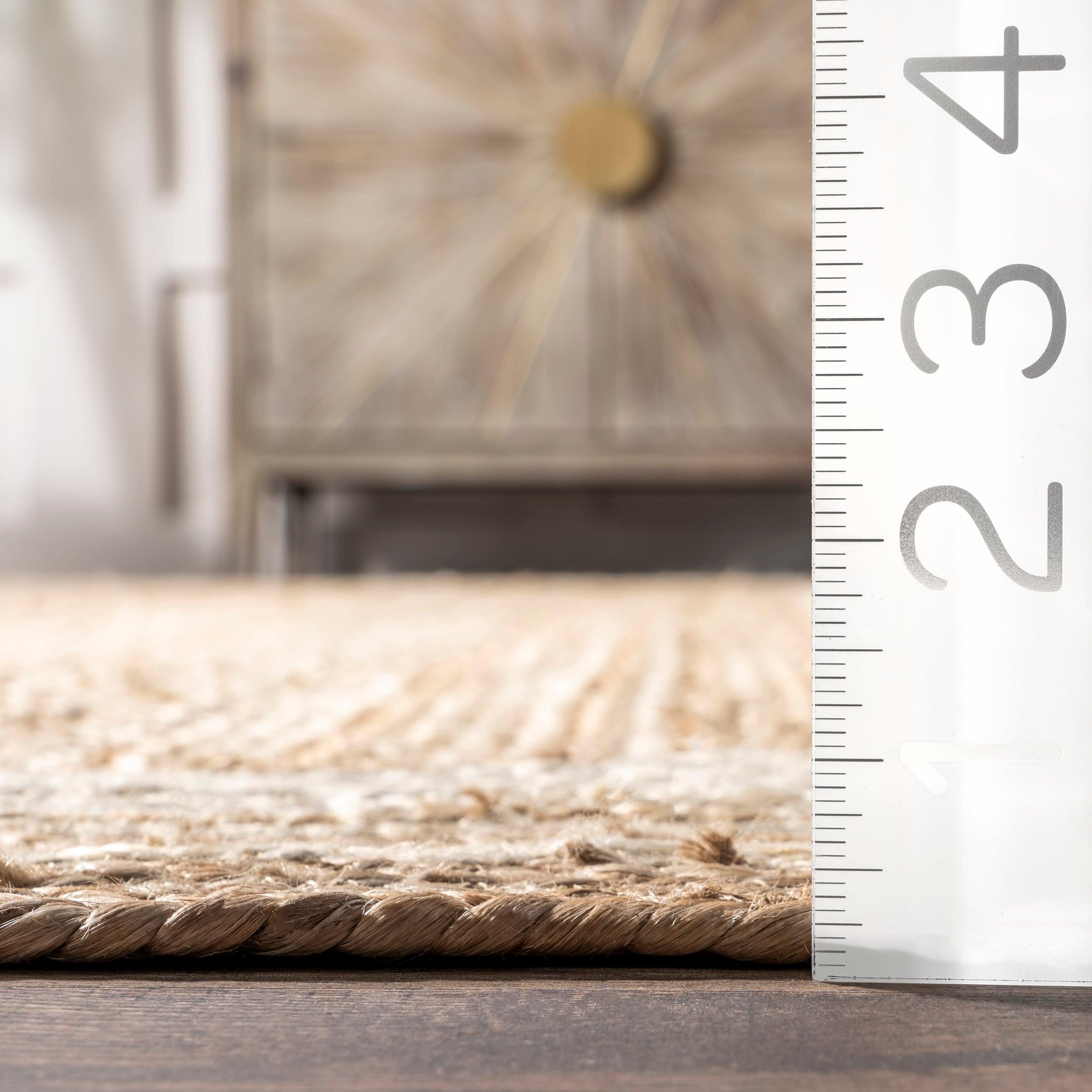 nuLOOM Rikki Coastal Braided Jute Area Rug, Runner 2' 6" x 10', Off White
