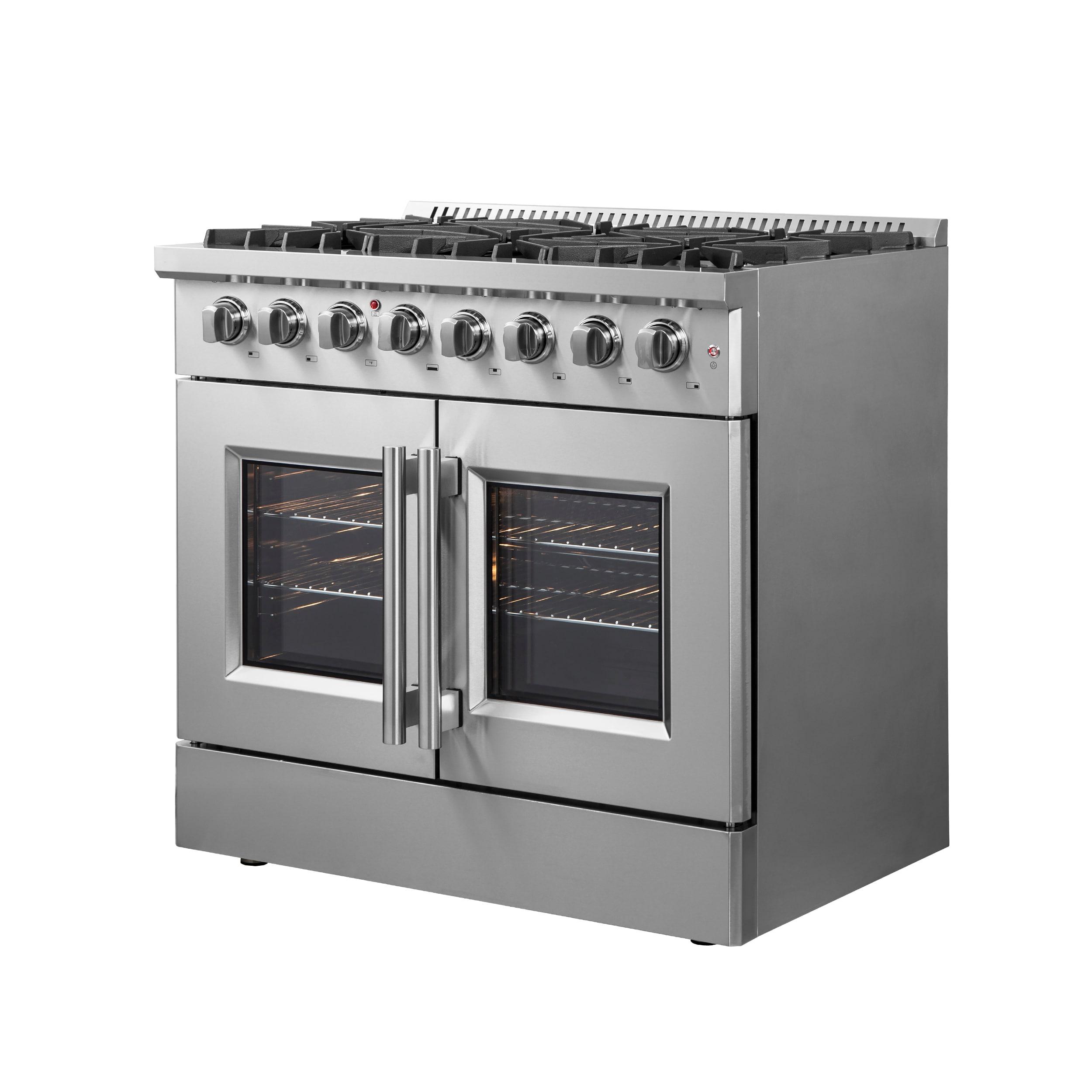 Galiano 36-inch French Door Dual Fuel Range All Stainless Steel with 6 Sealed Burners, 5.36 cu.ft.