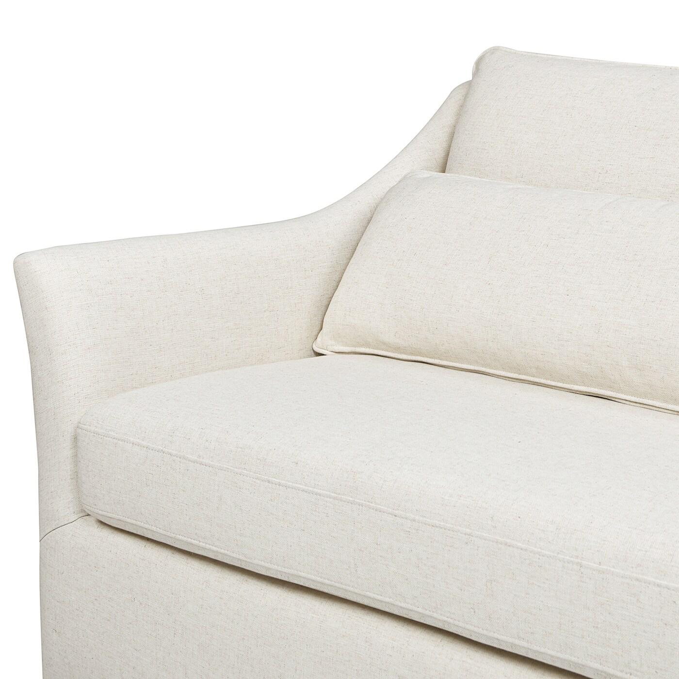 Jennifer Taylor Home Ada Modern Fabric Sofa with Flared Arm in Flax White
